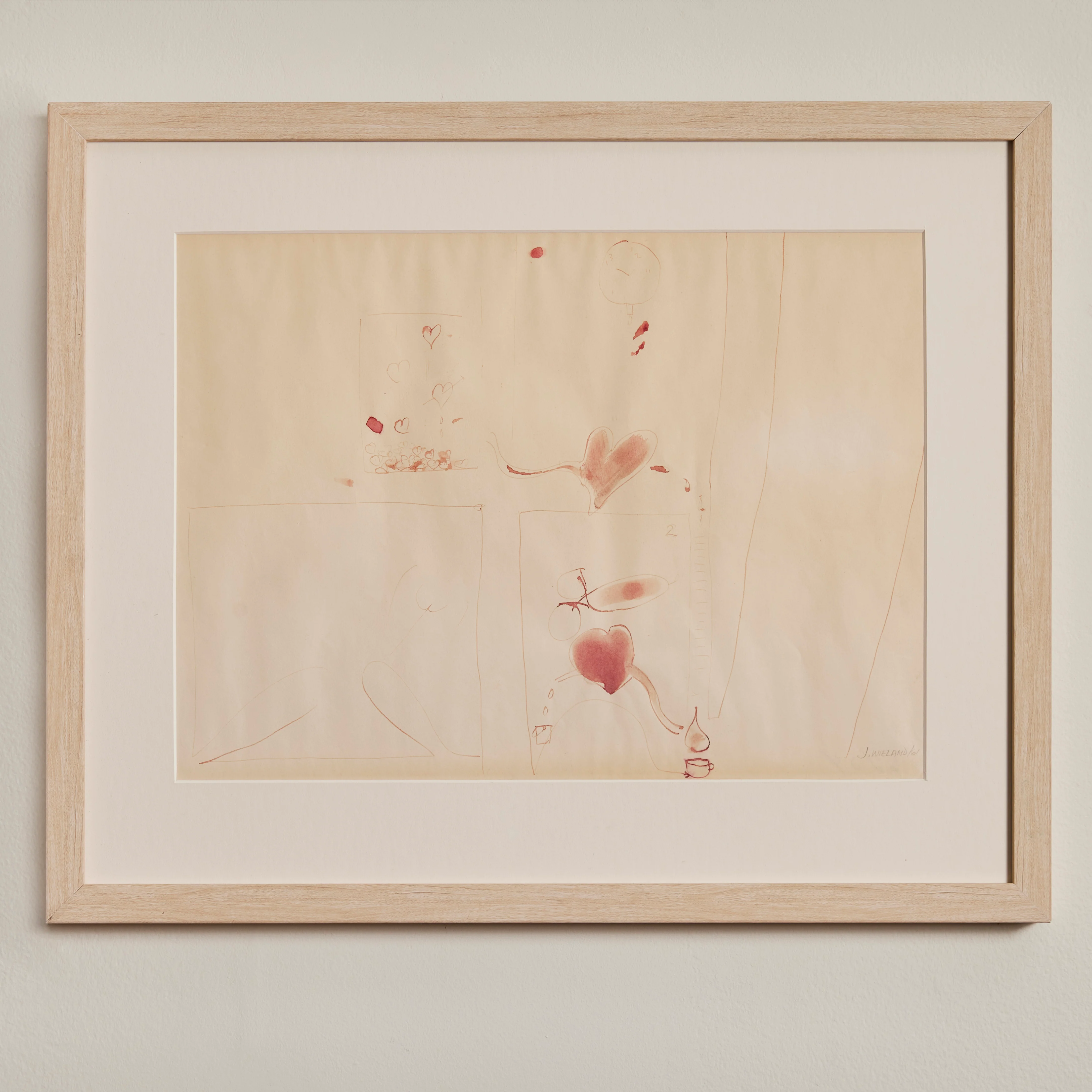 JOYCE WIELAND "HEART FACTORY" INK ON PAPER, 1961 - Image 2