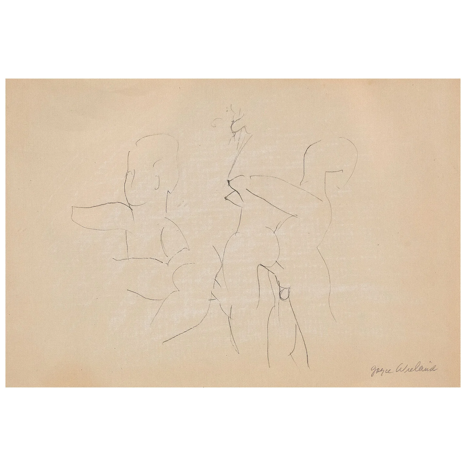JOYCE WIELAND "ENTER" DRAWING, 1962 - Image 3