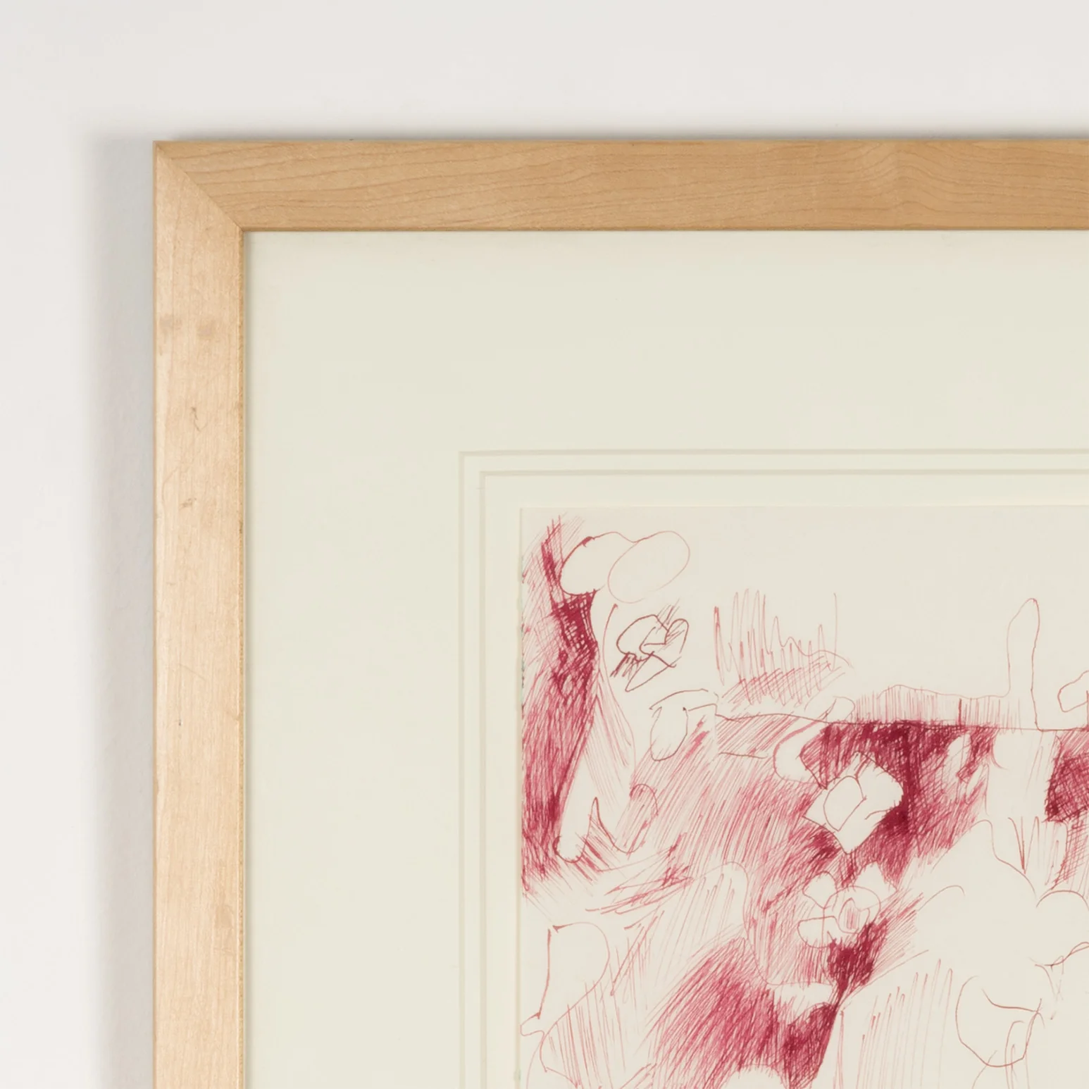 JOYCE WIELAND "UNTITLED (RED BULGE)" DRAWING, 1961 - Image 10