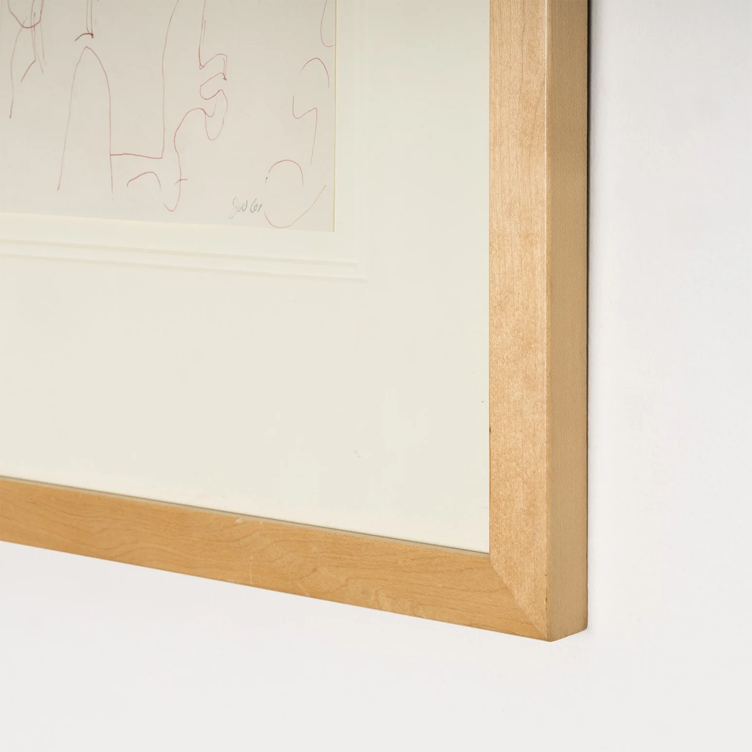 JOYCE WIELAND "UNTITLED (RED BULGE)" DRAWING, 1961 - Image 12