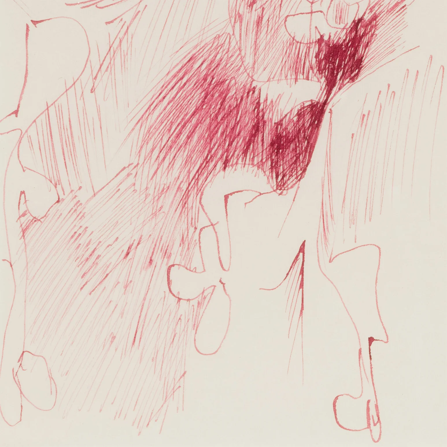 JOYCE WIELAND "UNTITLED (RED BULGE)" DRAWING, 1961 - Image 9