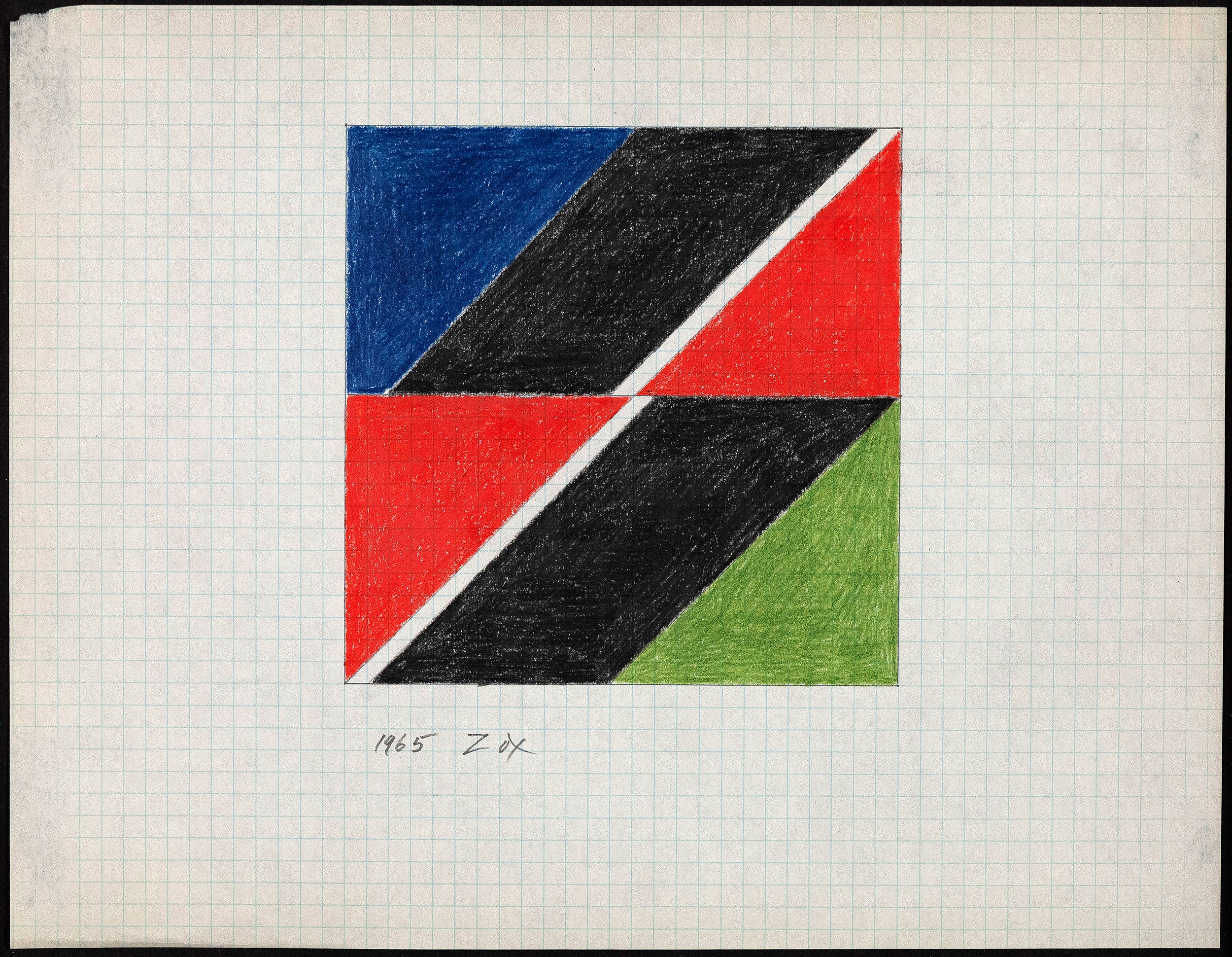 LARRY ZOX "BLACK PUSH" DRAWING, 1965 - Image 12