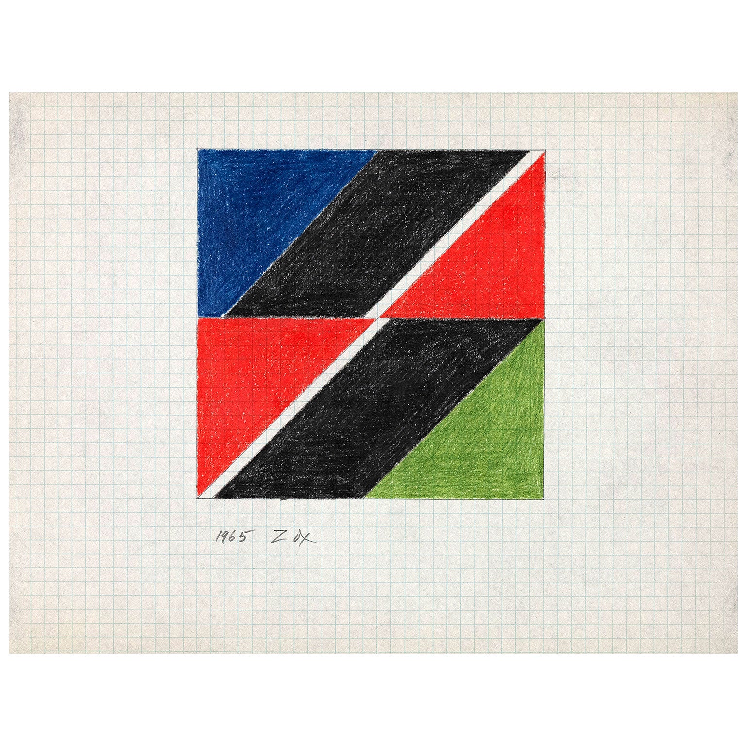 LARRY ZOX "BLACK PUSH" DRAWING, 1965 - Image 5