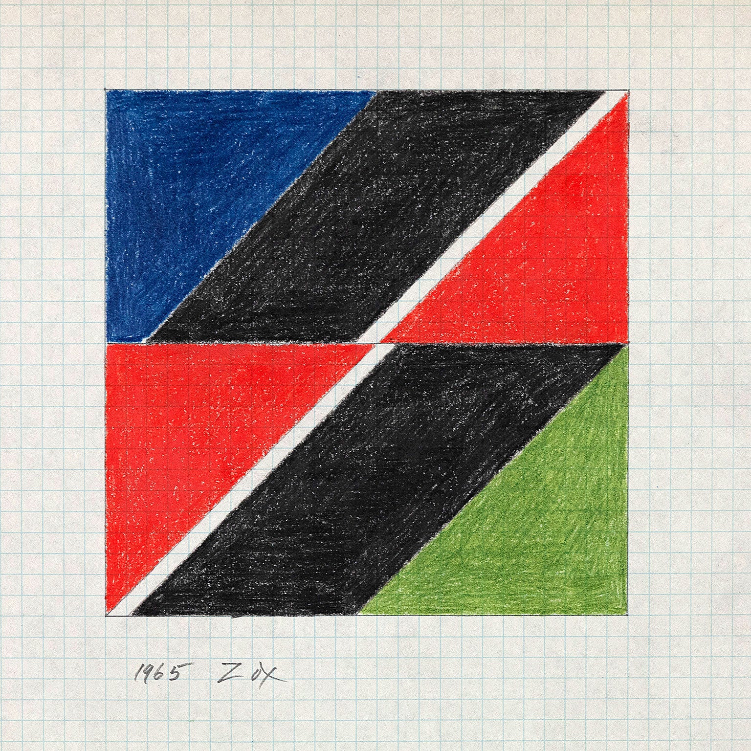 LARRY ZOX "BLACK PUSH" DRAWING, 1965 - Image 7