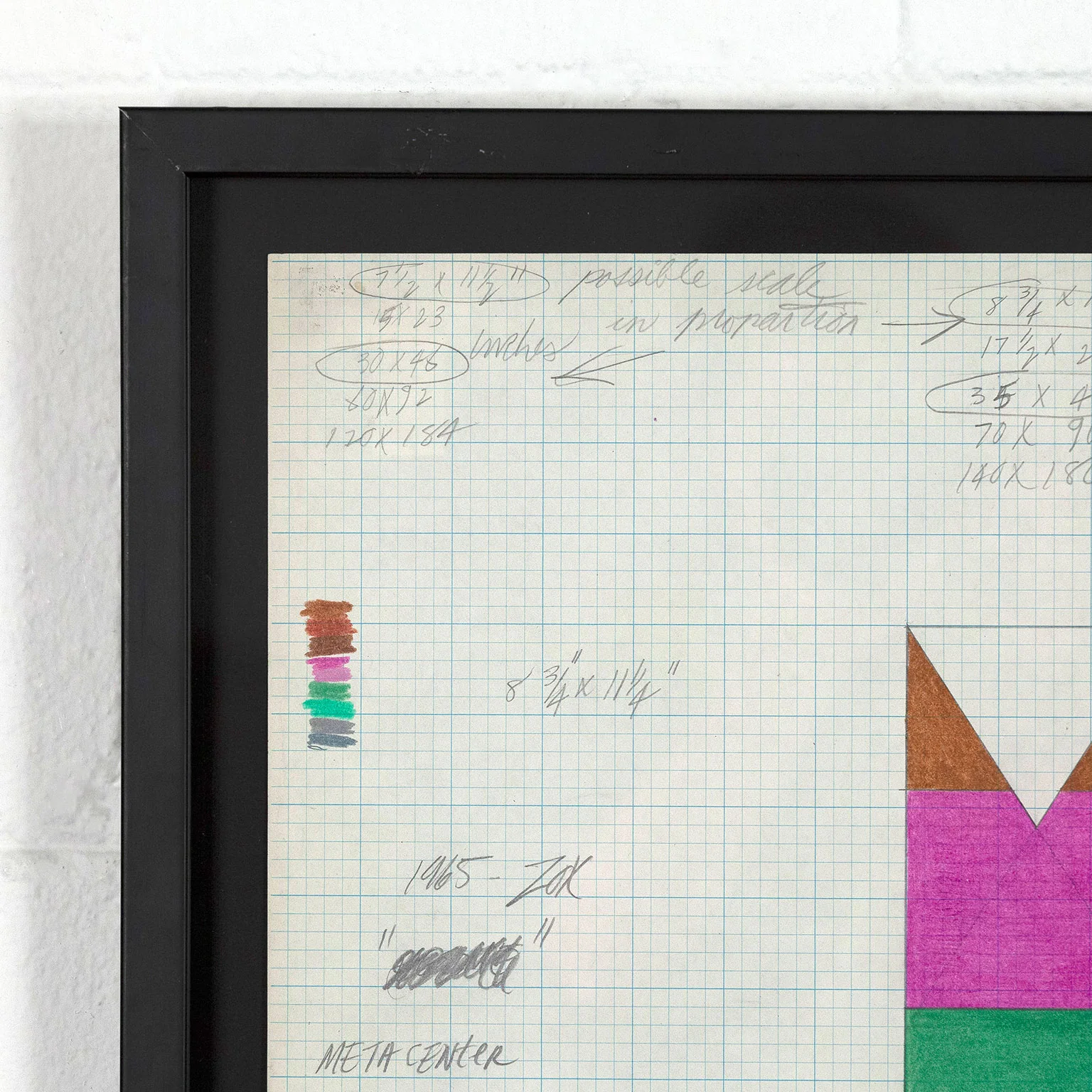 LARRY ZOX "META CENTER" DRAWING, 1965 - Image 12