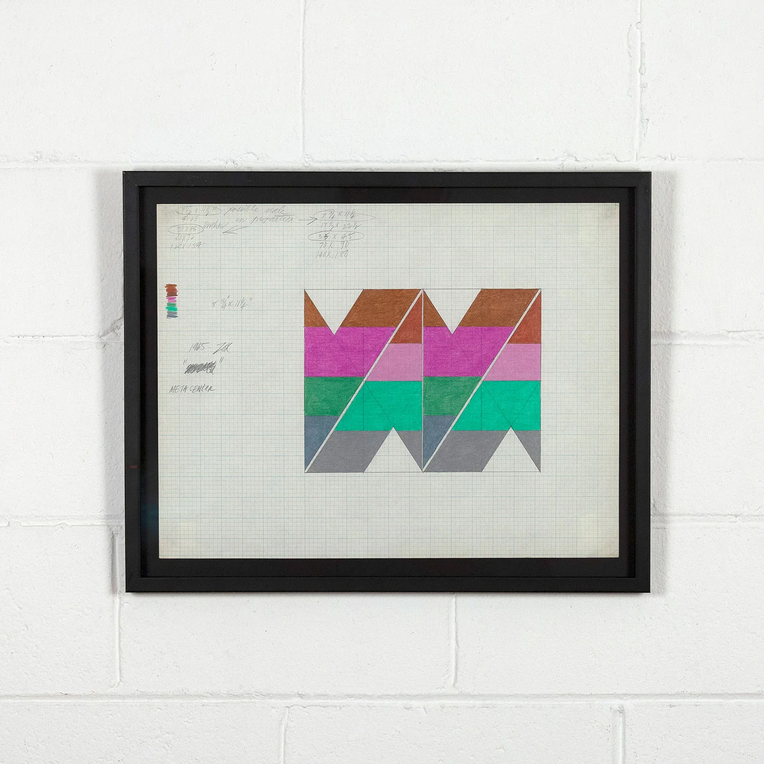 LARRY ZOX "META CENTER" DRAWING, 1965 - Image 13