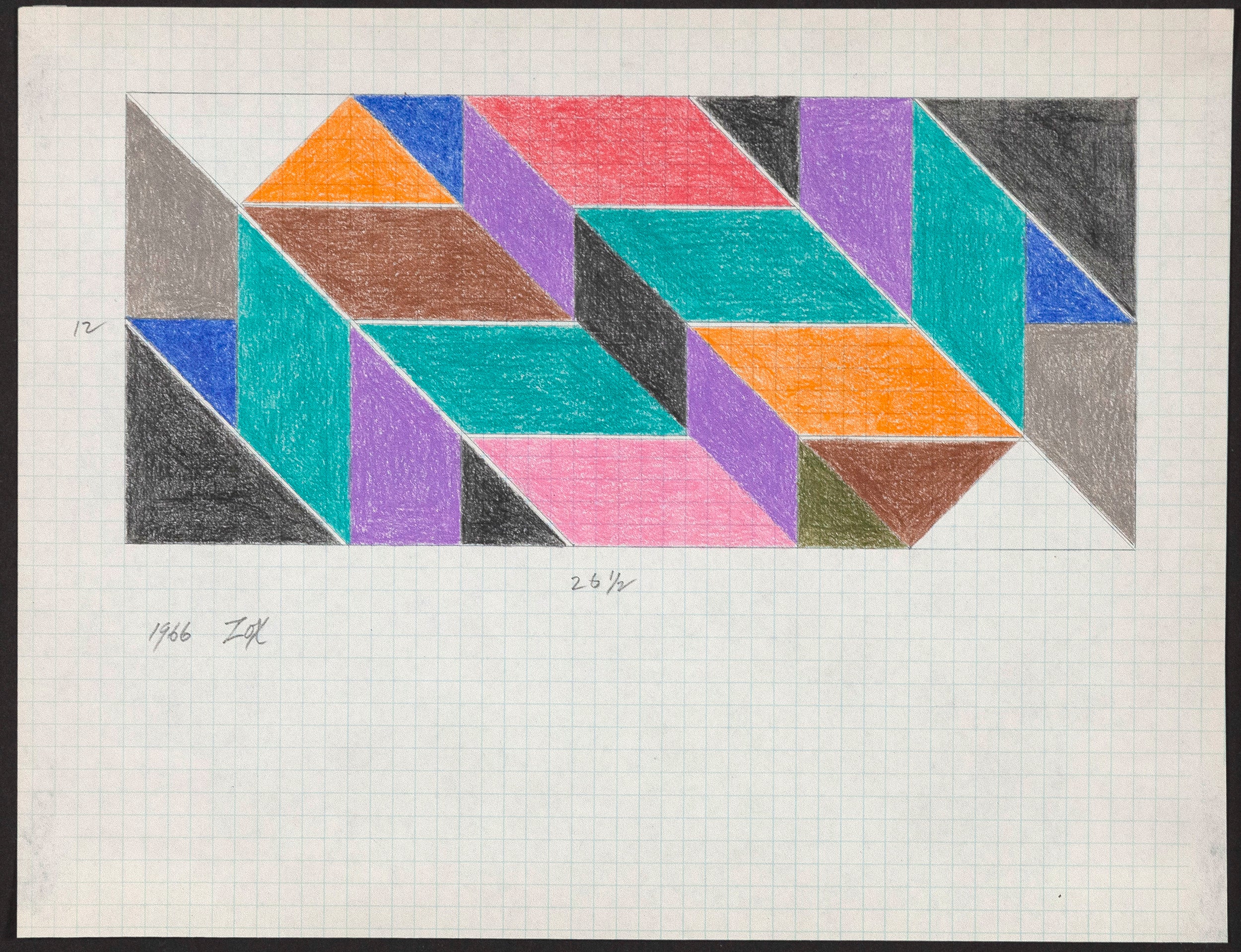 LARRY ZOX "MOSAIC" DRAWING, 1966 - Image 10