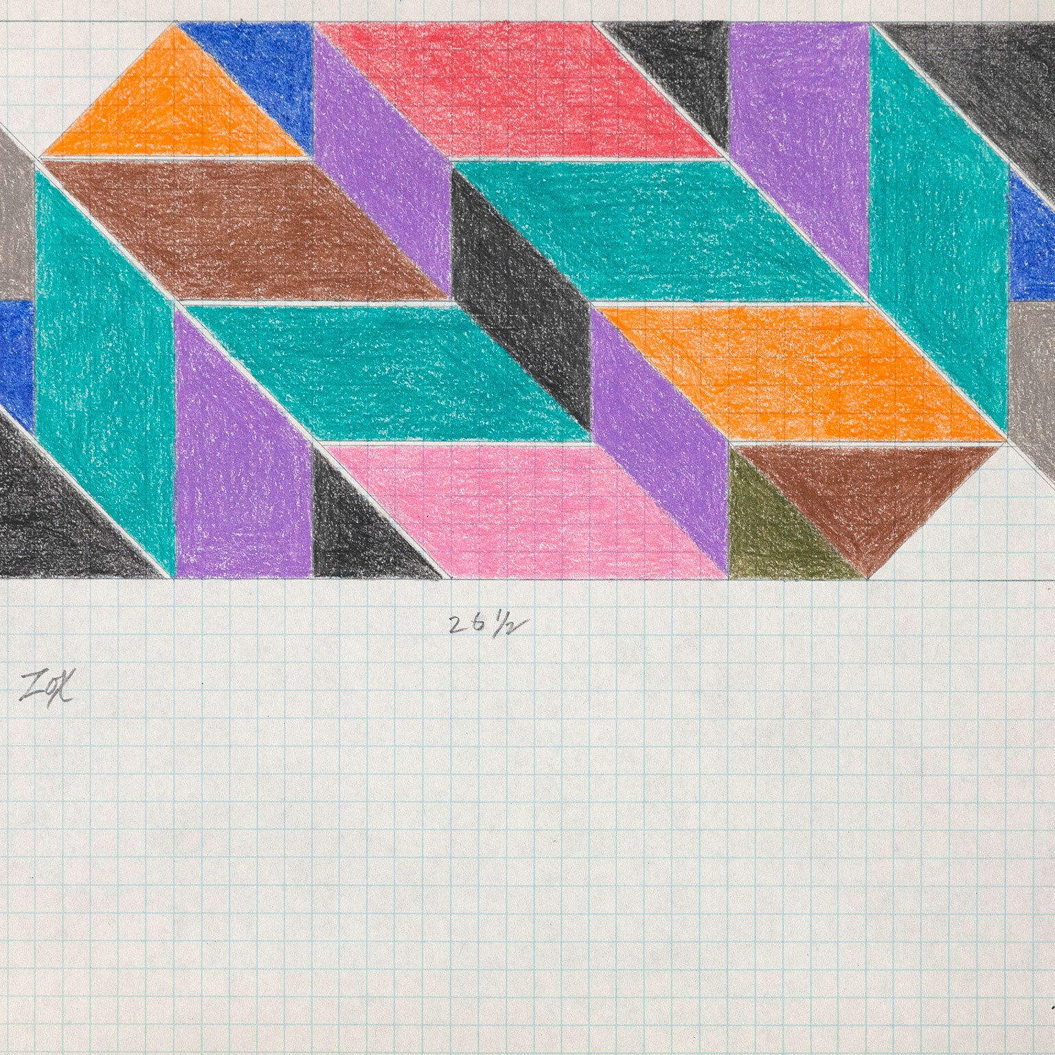 LARRY ZOX "MOSAIC" DRAWING, 1966 - Image 9