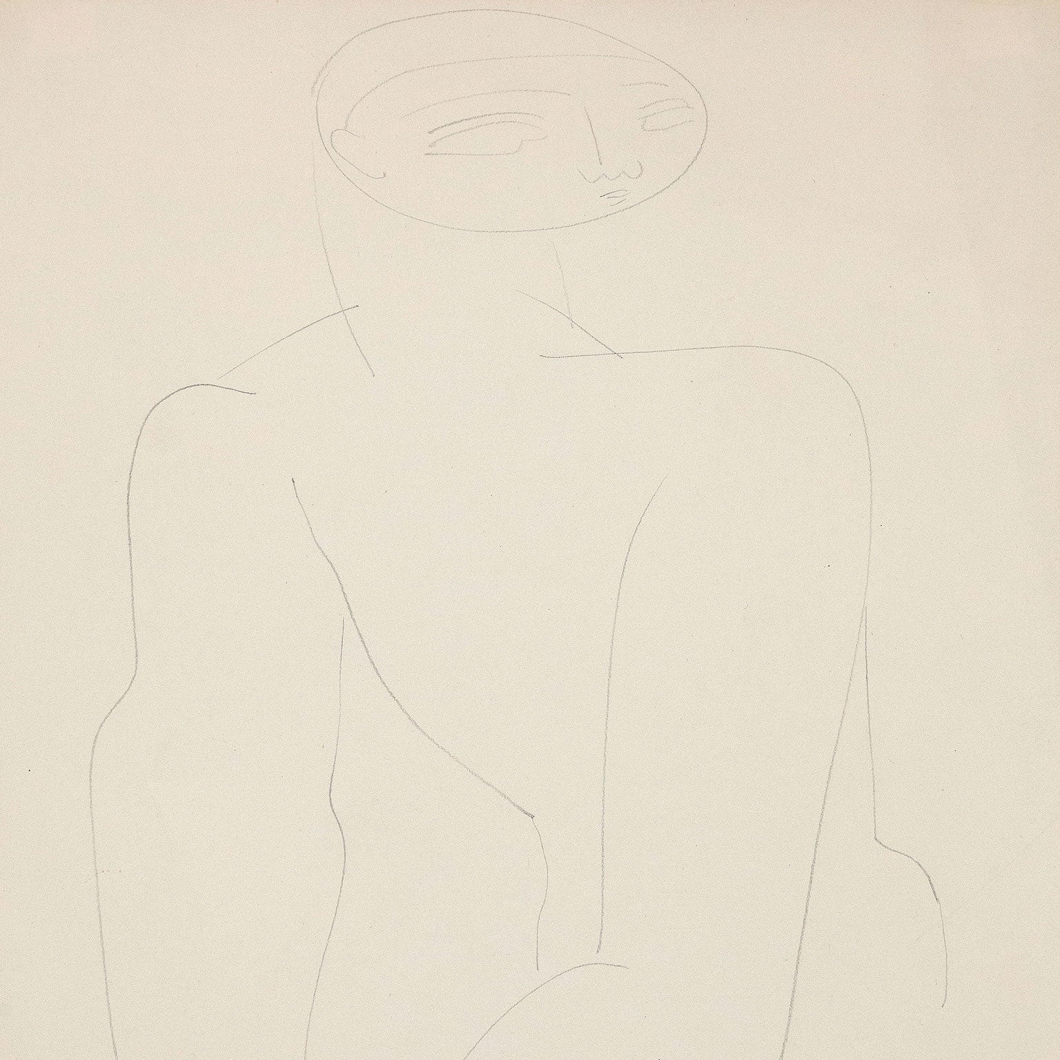 LOUISE NEVELSON "MALE NUDE" DRAWING, 1932 - Image 3