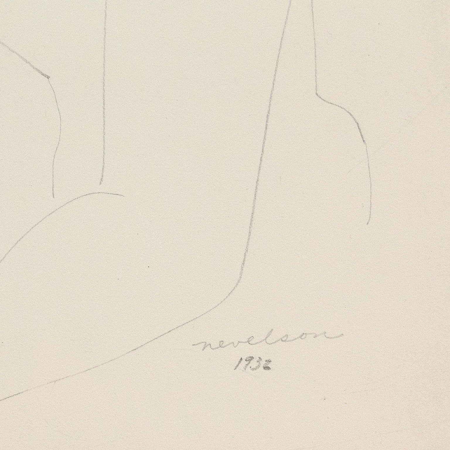 LOUISE NEVELSON "MALE NUDE" DRAWING, 1932 - Image 5
