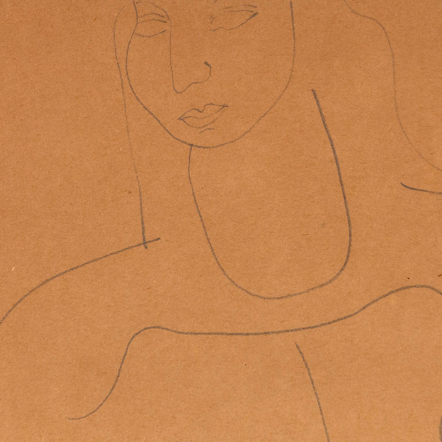 LOUISE NEVELSON "SEATED FEMALE NUDE" DRAWING, c. 1930 - Image 5