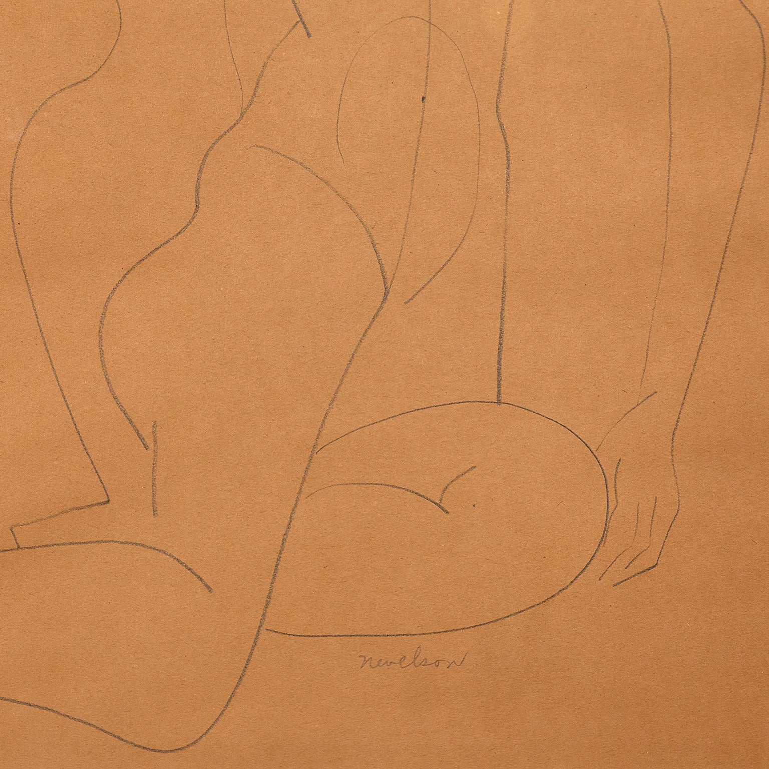 LOUISE NEVELSON "SEATED FEMALE NUDE" DRAWING, c. 1930 - Image 7