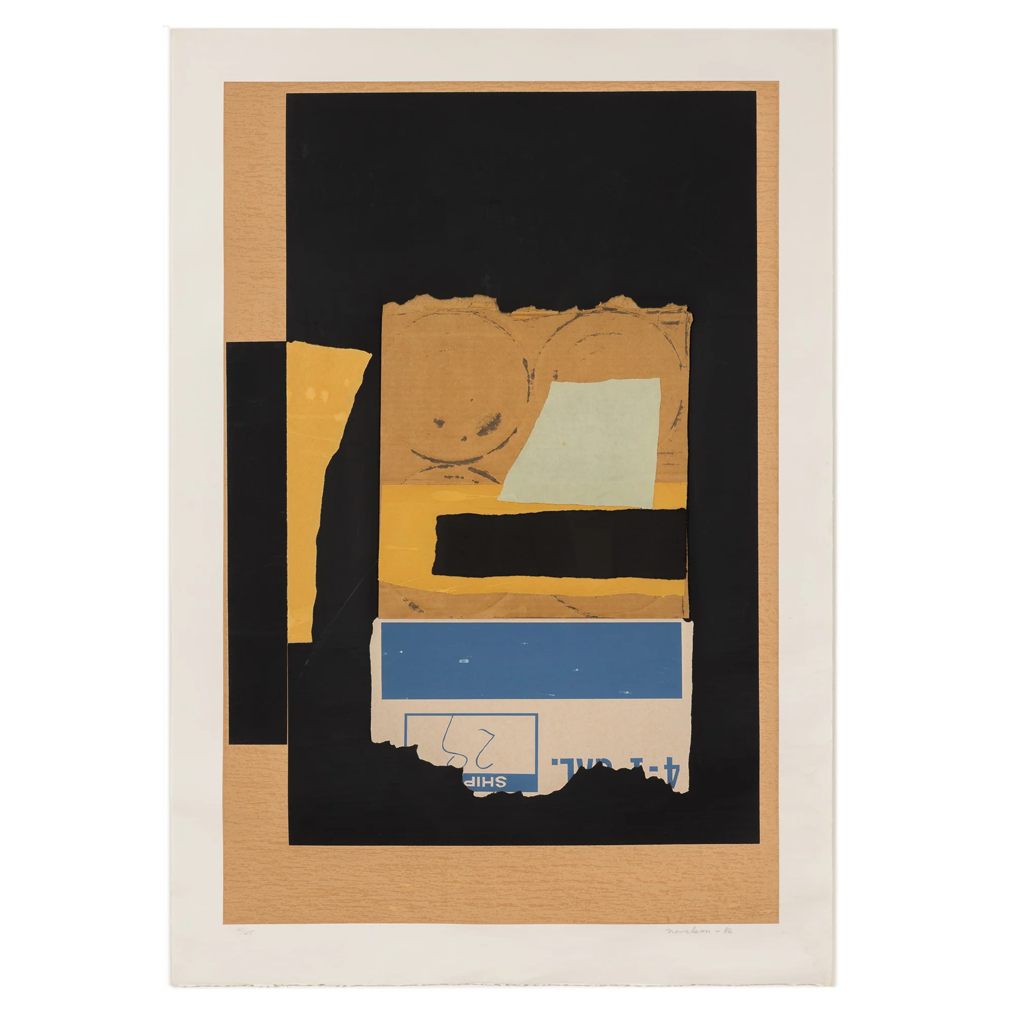LOUISE NEVELSON "SOLITUDE" SCREENPRINT & COLLAGE, 1986 - Image 3