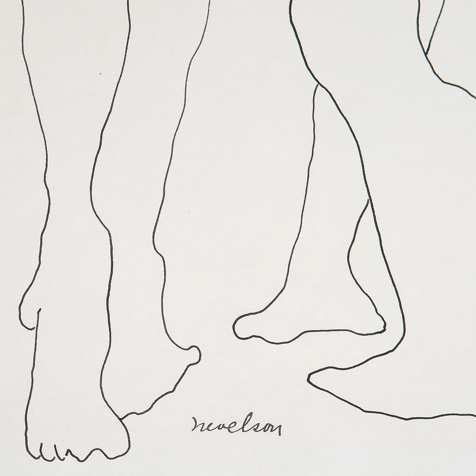 LOUISE NEVELSON "TWO NUDES" DRAWING, 1930 - Image 3