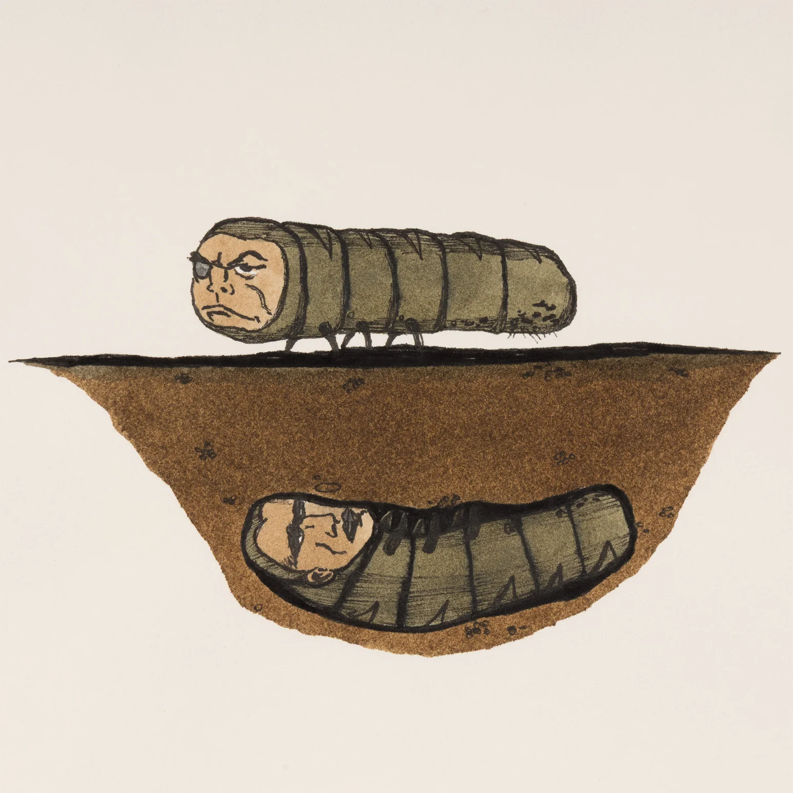 MARCEL DZAMA "OVER/UNDER" WATERCOLOR, 1998 - Image 8