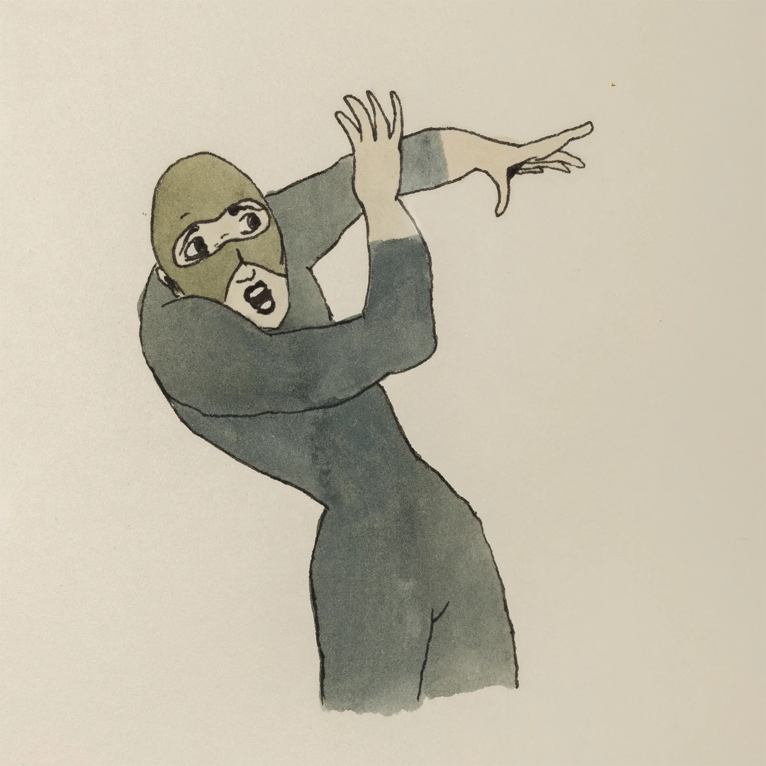 MARCEL DZAMA "SCARED WOLFMAN" WATERCOLOR, 1998 - Image 6