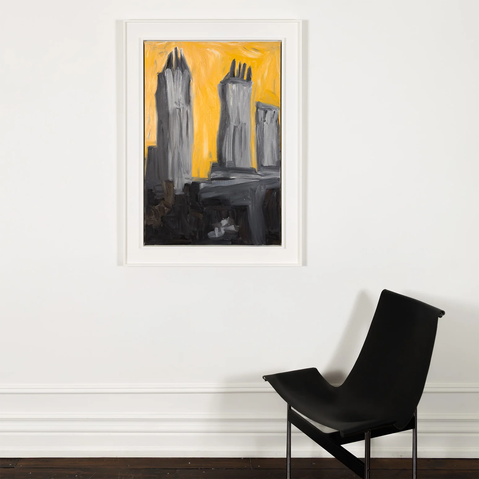 MARTHA DIAMOND "YELLOW WITH SHADOWS" PAINTING, 1989 - Image 10