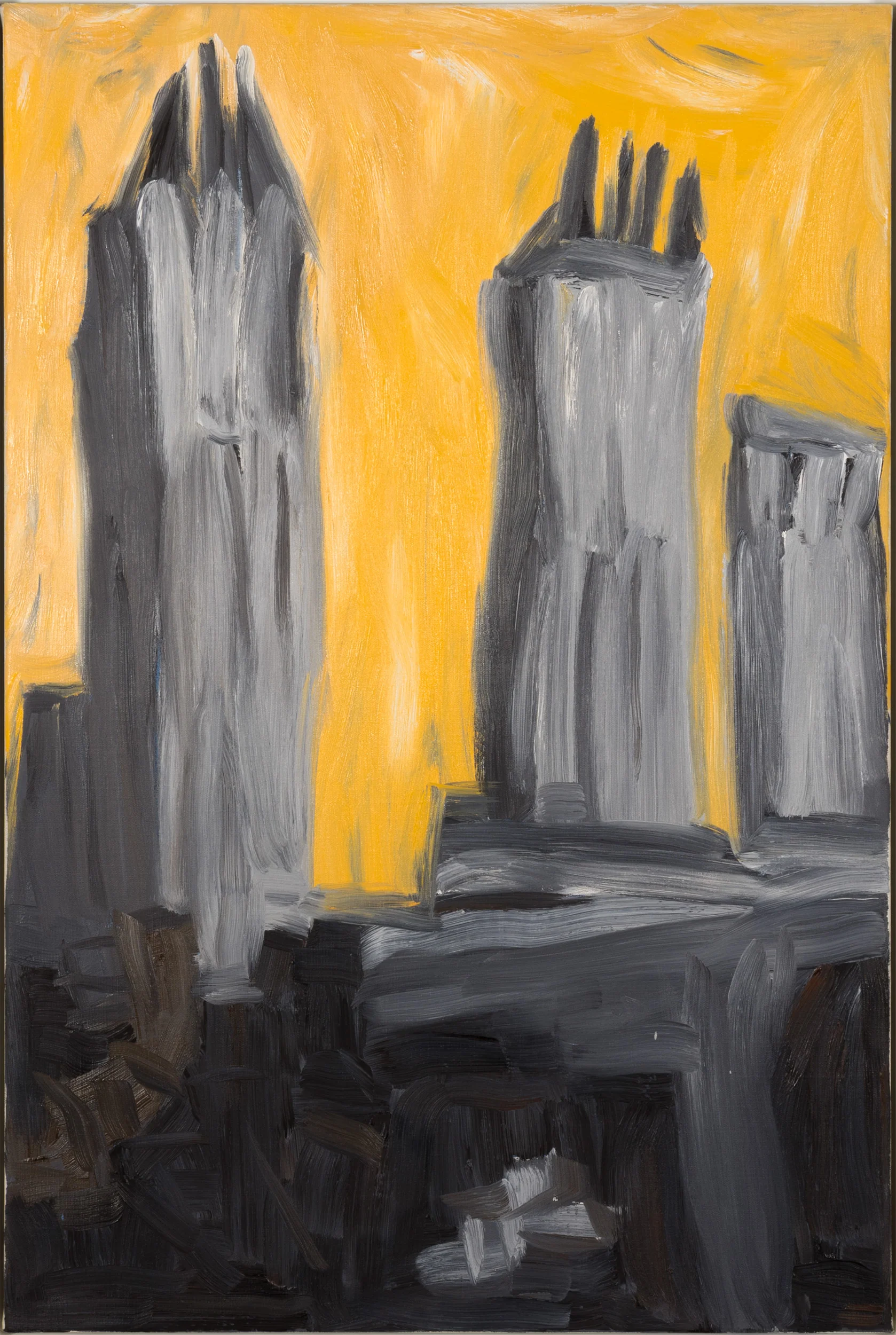 MARTHA DIAMOND "YELLOW WITH SHADOWS" PAINTING, 1989 - Image 14