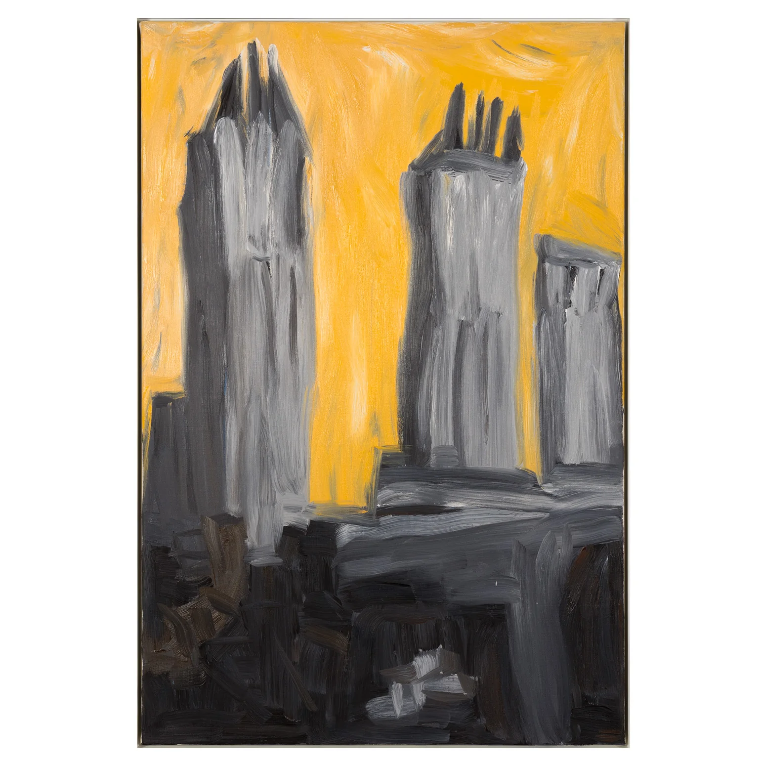 MARTHA DIAMOND "YELLOW WITH SHADOWS" PAINTING, 1989 - Image 3