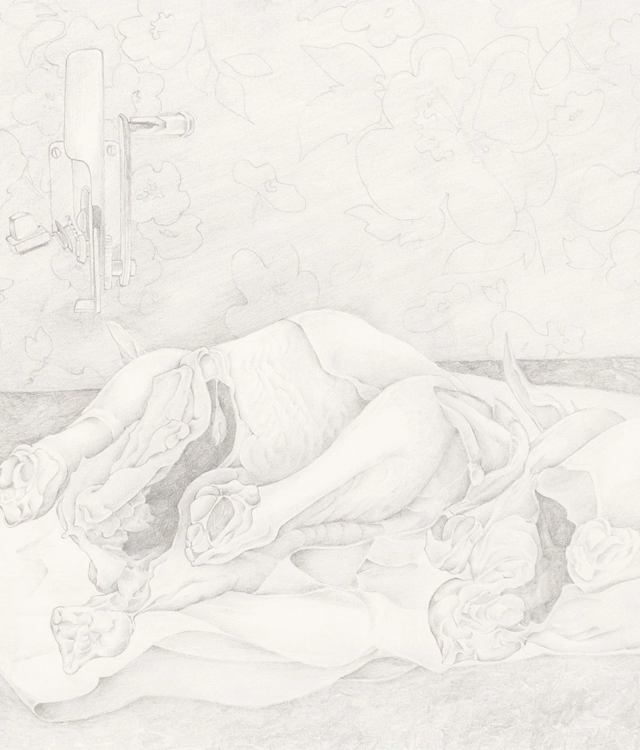 MARY PRATT "EVISCERATED CHICKENS" DRAWING, 1971