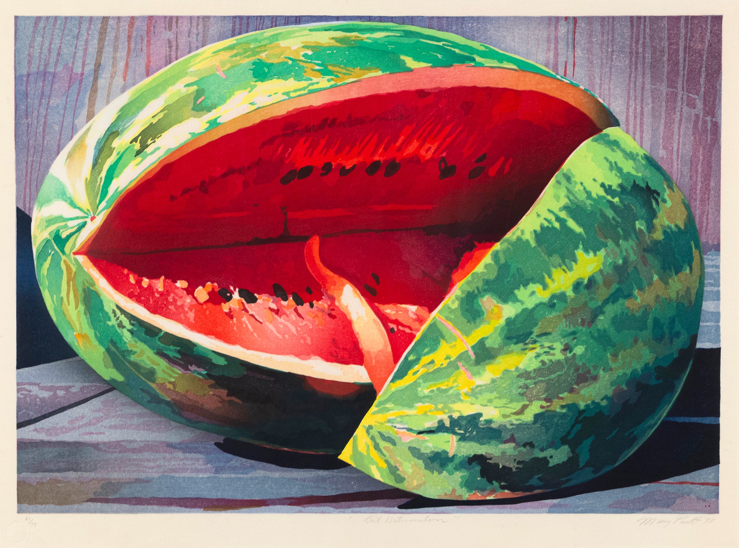 MARY PRATT "CUT WATERMELON" COLOR WOODCUT, 1997 - Image 11