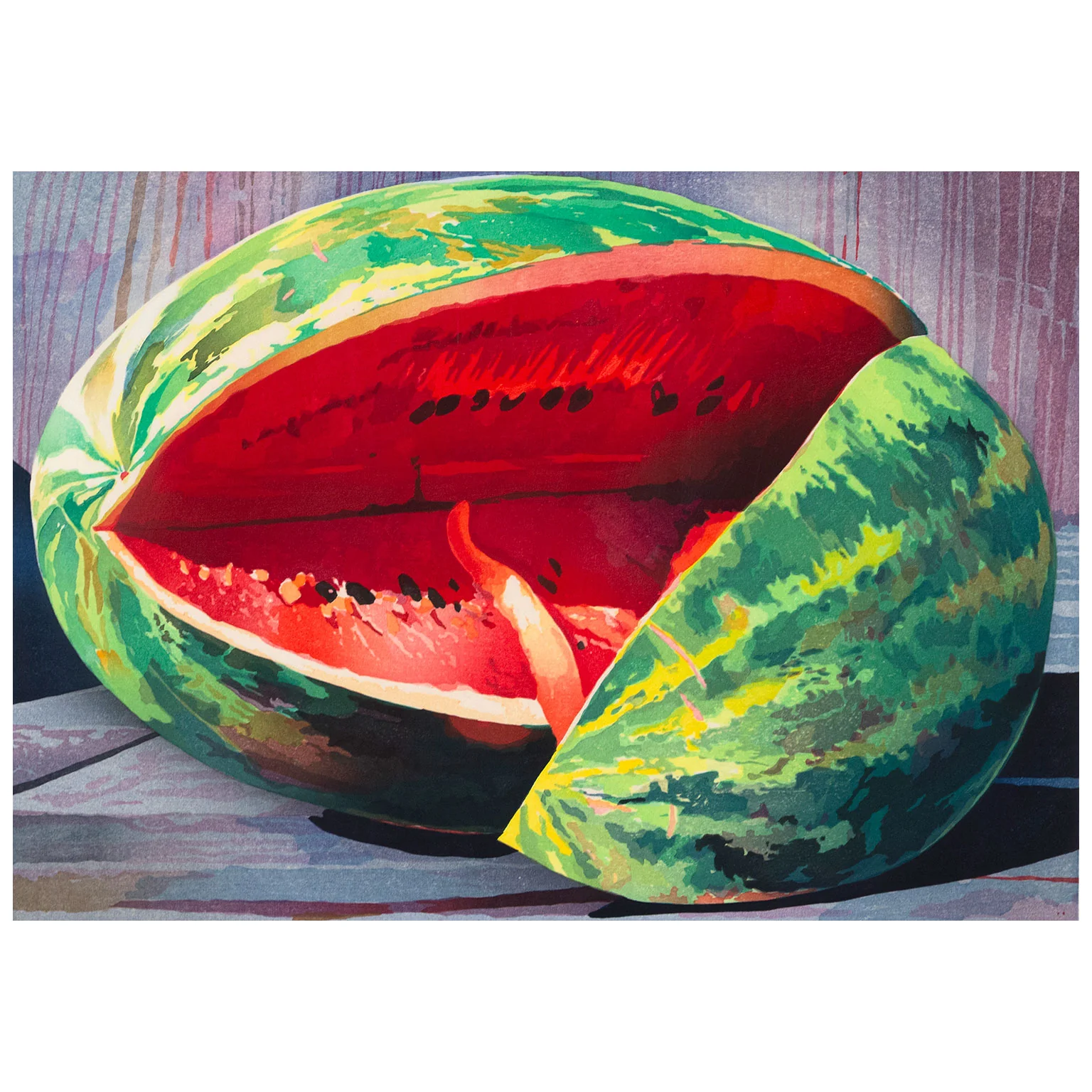 MARY PRATT "CUT WATERMELON" COLOR WOODCUT, 1997 - Image 3