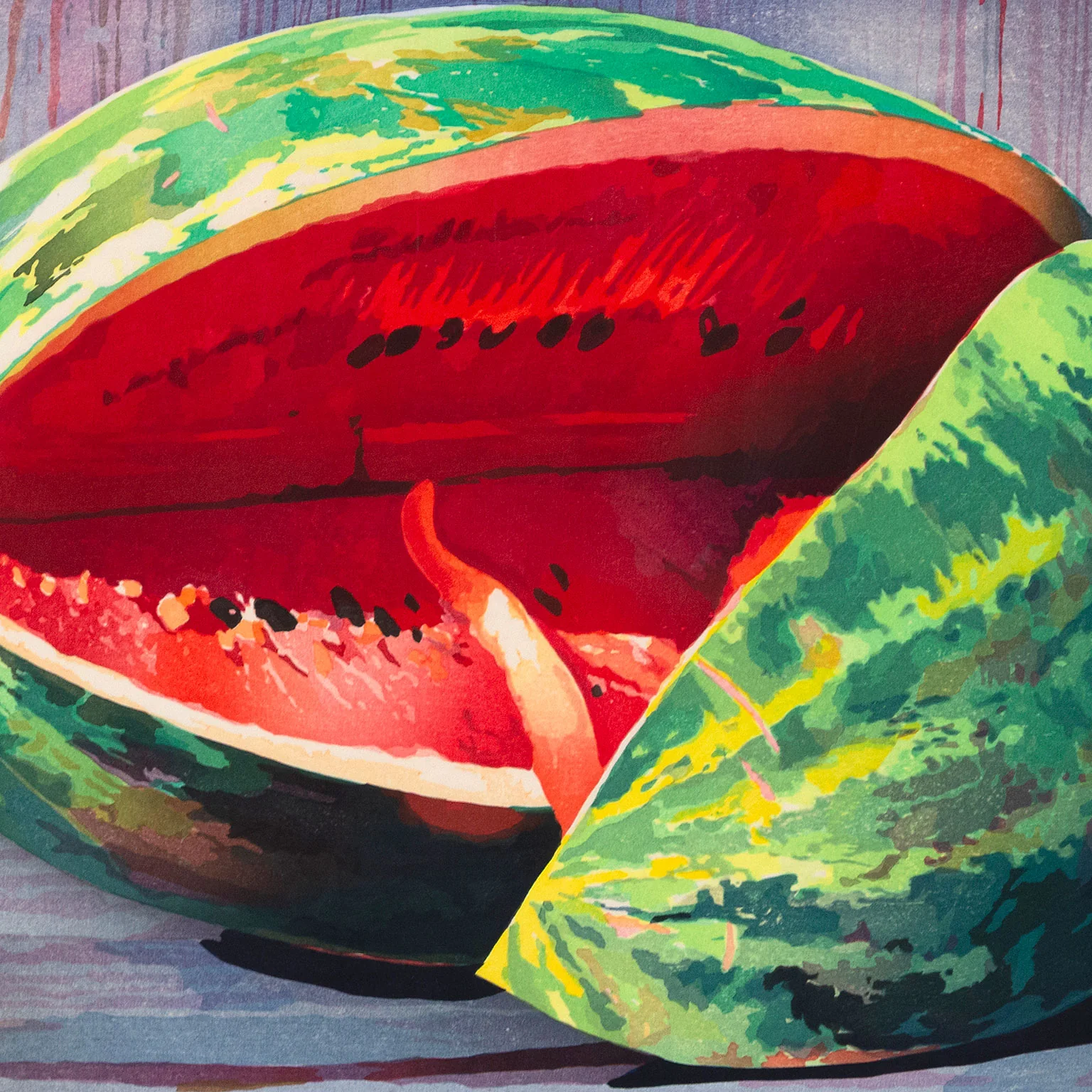 MARY PRATT "CUT WATERMELON" COLOR WOODCUT, 1997 - Image 4