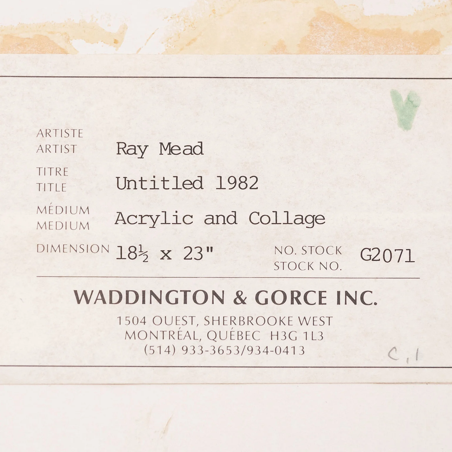 RAY MEAD "JAM" COLLAGE, 1982 - Image 8