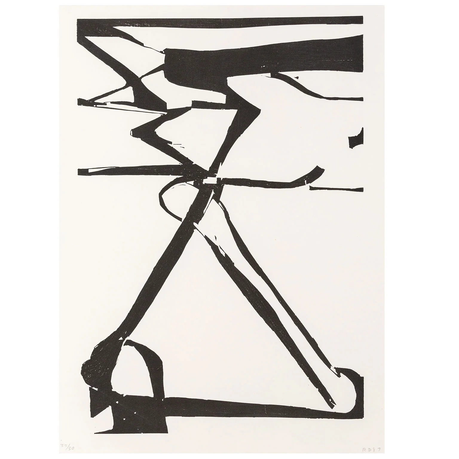 RICHARD DIEBENKORN "DOUBLE X" WOODCUT, 1987 - Image 2