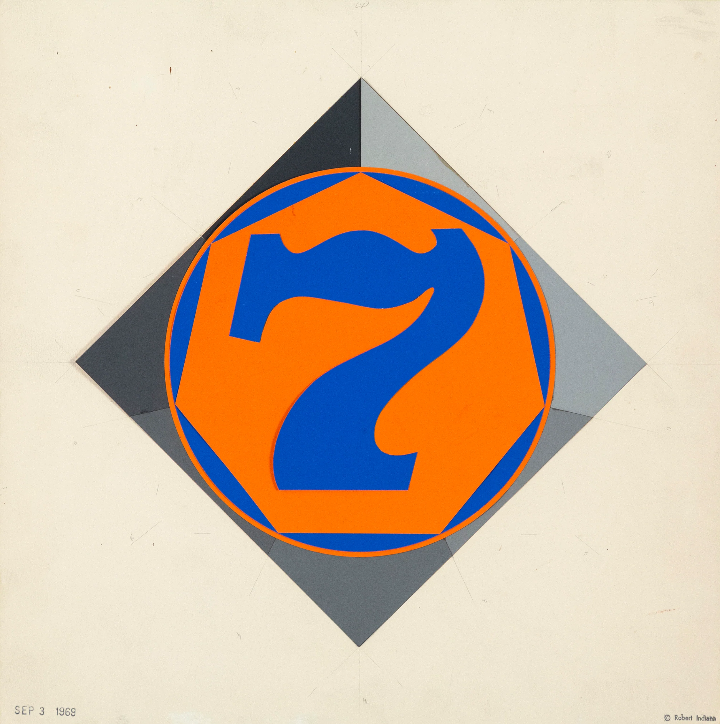 ROBERT INDIANA "HEPTAGON MAQUETTE" COLLAGE, 1970 - Image 11