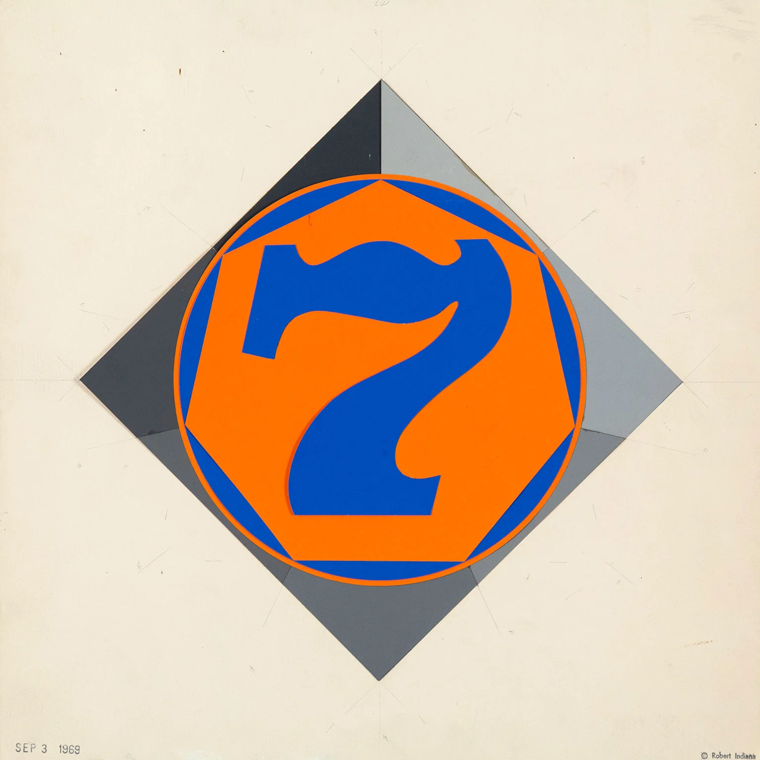 ROBERT INDIANA "HEPTAGON MAQUETTE" COLLAGE, 1970 - Image 5