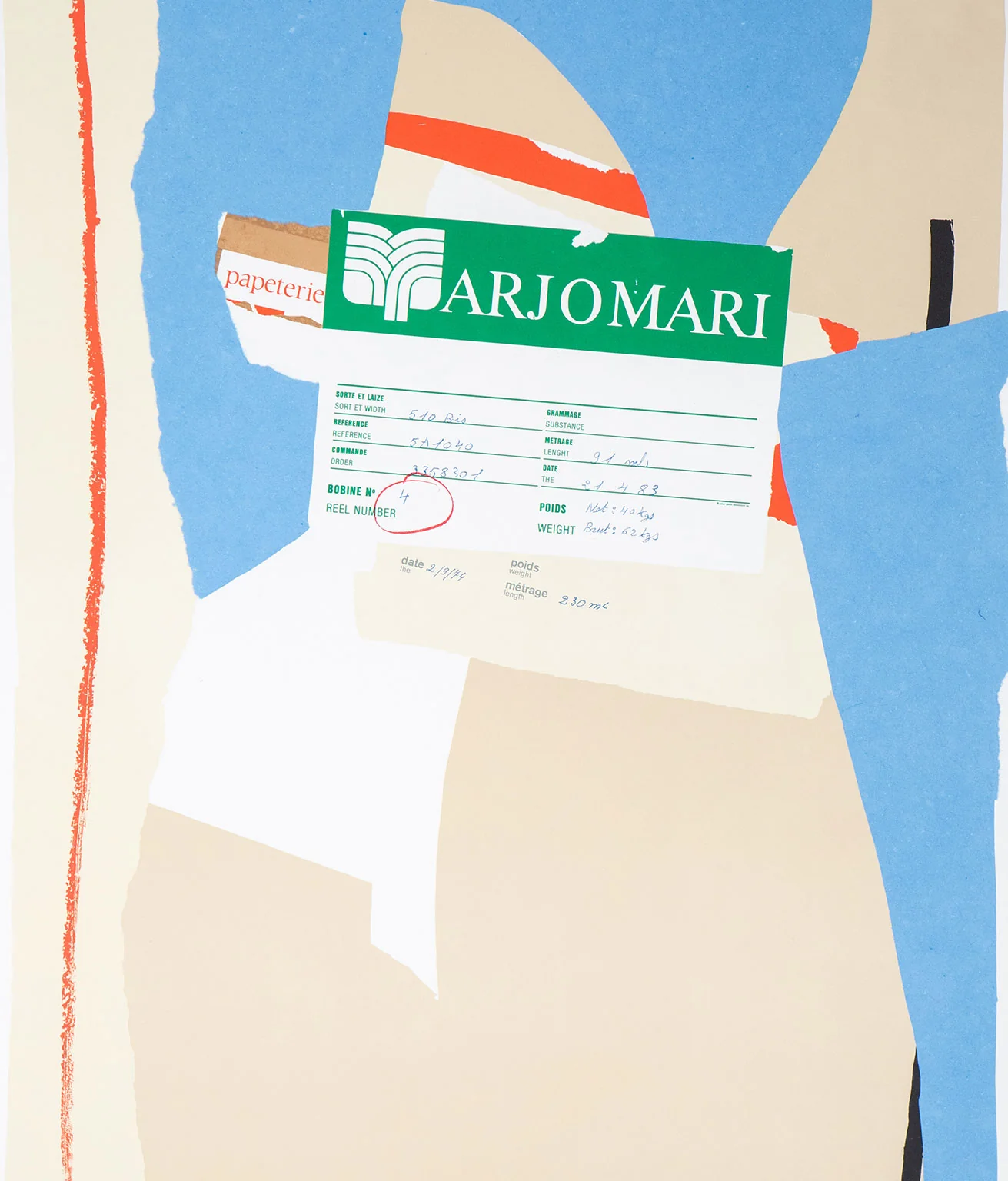 ROBERT MOTHERWELL "AMERICA-LA FRANCE VARIATIONS II" , 1984