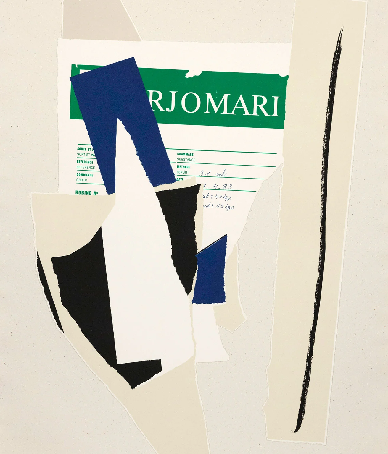 ROBERT MOTHERWELL "AMERICA-LA FRANCE VARIATIONS IX" LITHO, 1984