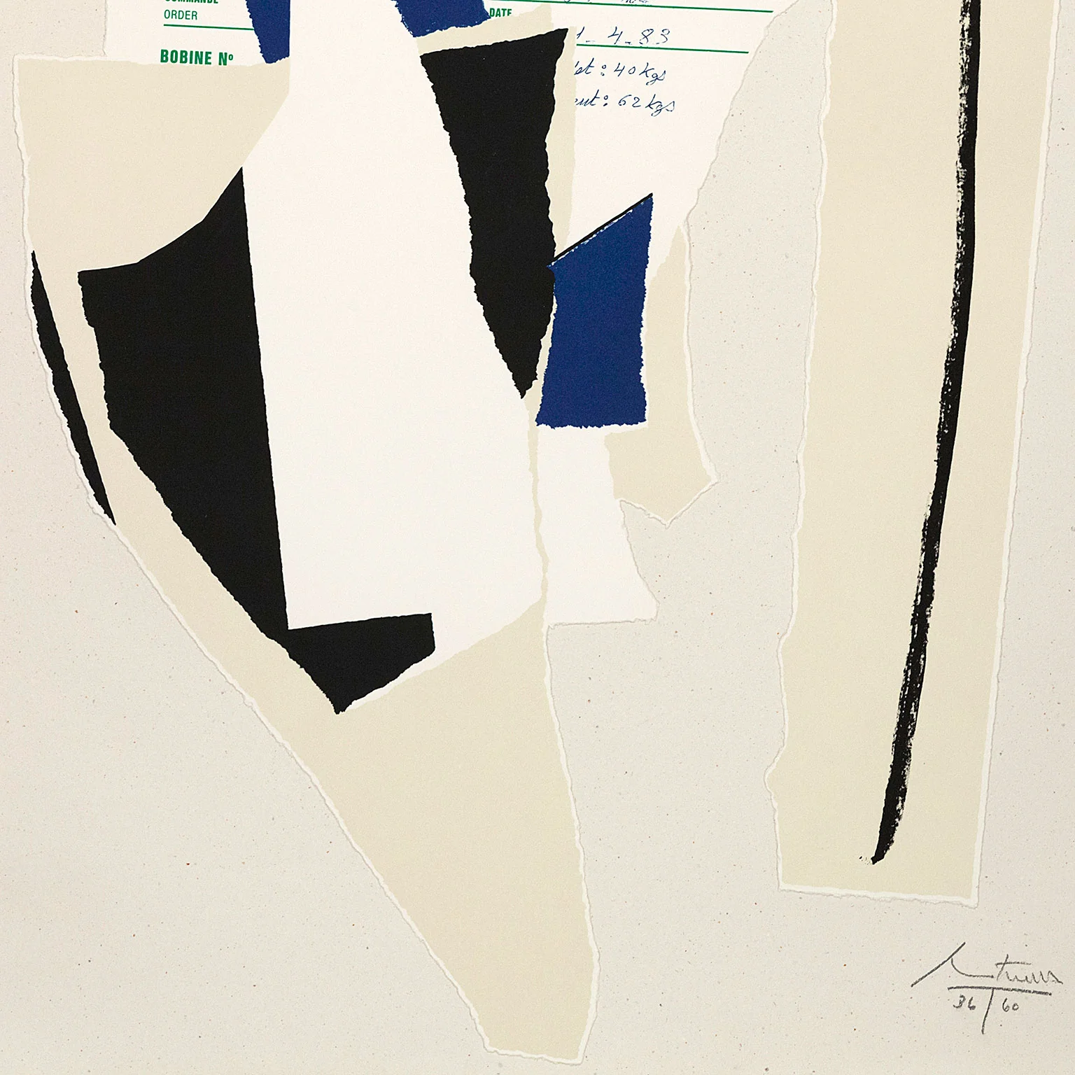 ROBERT MOTHERWELL "AMERICA-LA FRANCE VARIATIONS IX" LITHO, 1984 - Image 3