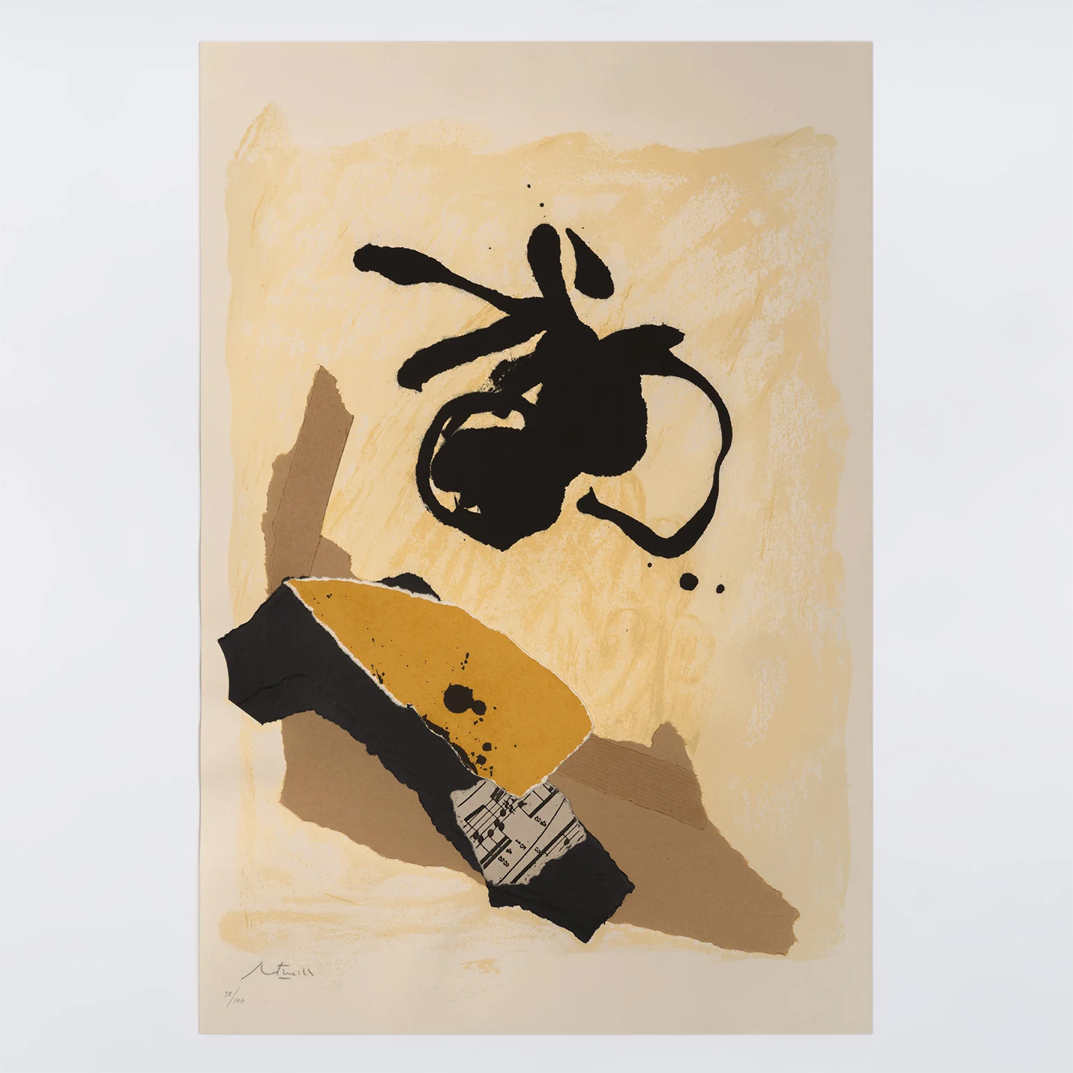 ROBERT MOTHERWELL "CARPETA," LITHOGRAPH & COLLAGE, 1986 - Image 2