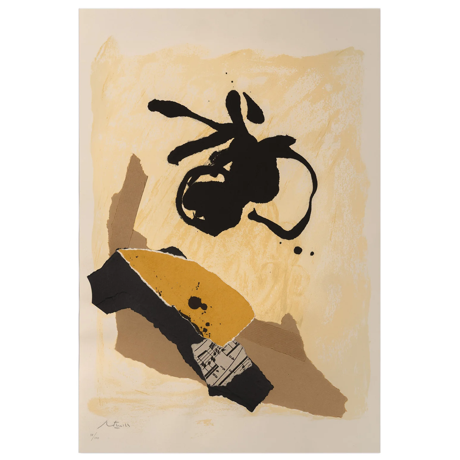 ROBERT MOTHERWELL "CARPETA," LITHOGRAPH & COLLAGE, 1986 - Image 3