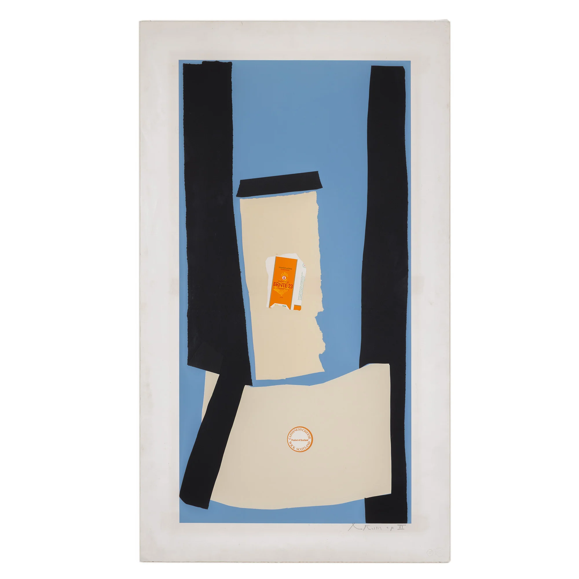 ROBERT MOTHERWELL "HARVEST, IN SCOTLAND" LITHOGRAPH & COLLAGE, 1973 - Image 3