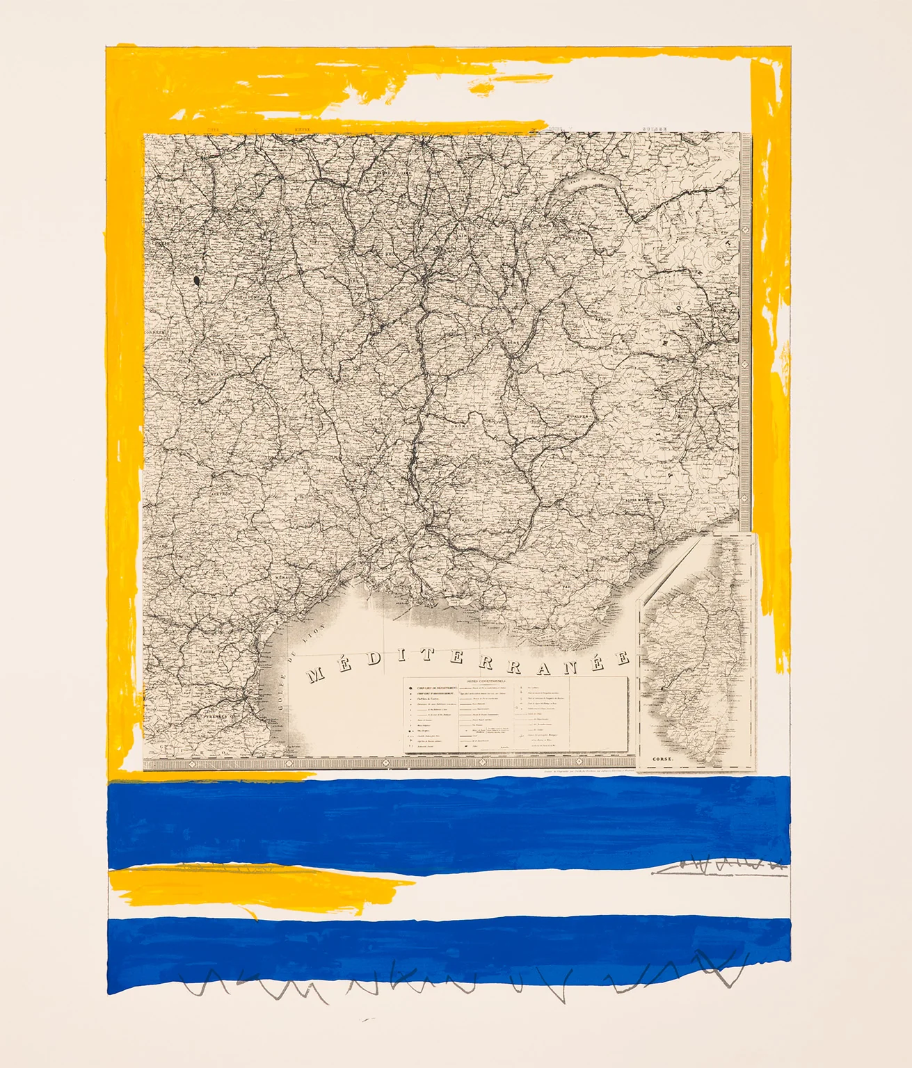 ROBERT MOTHERWELL "MEDITERRANEAN, STATE I" LITHO, 1975