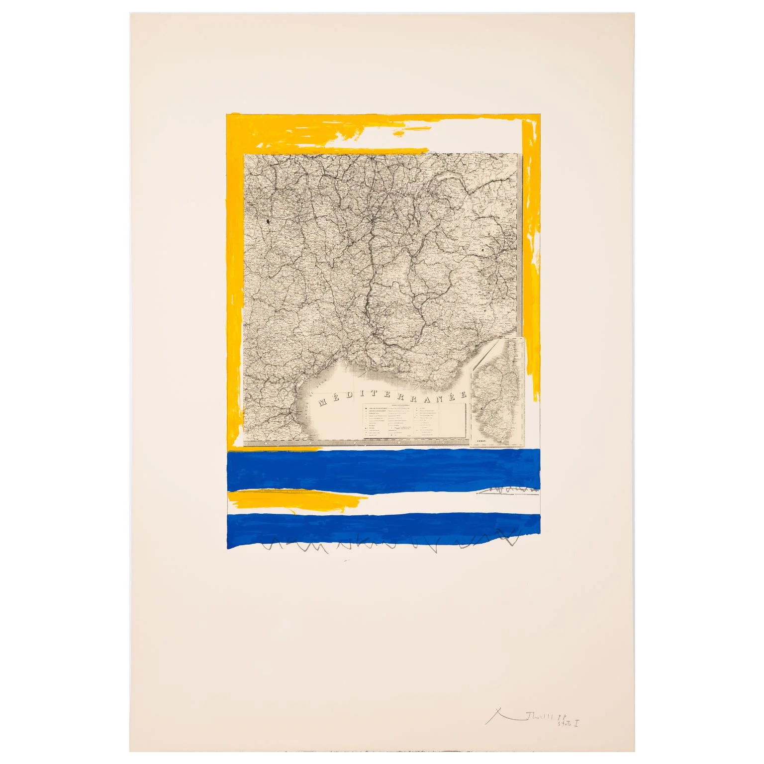 ROBERT MOTHERWELL "MEDITERRANEAN, STATE I" LITHO, 1975 - Image 2