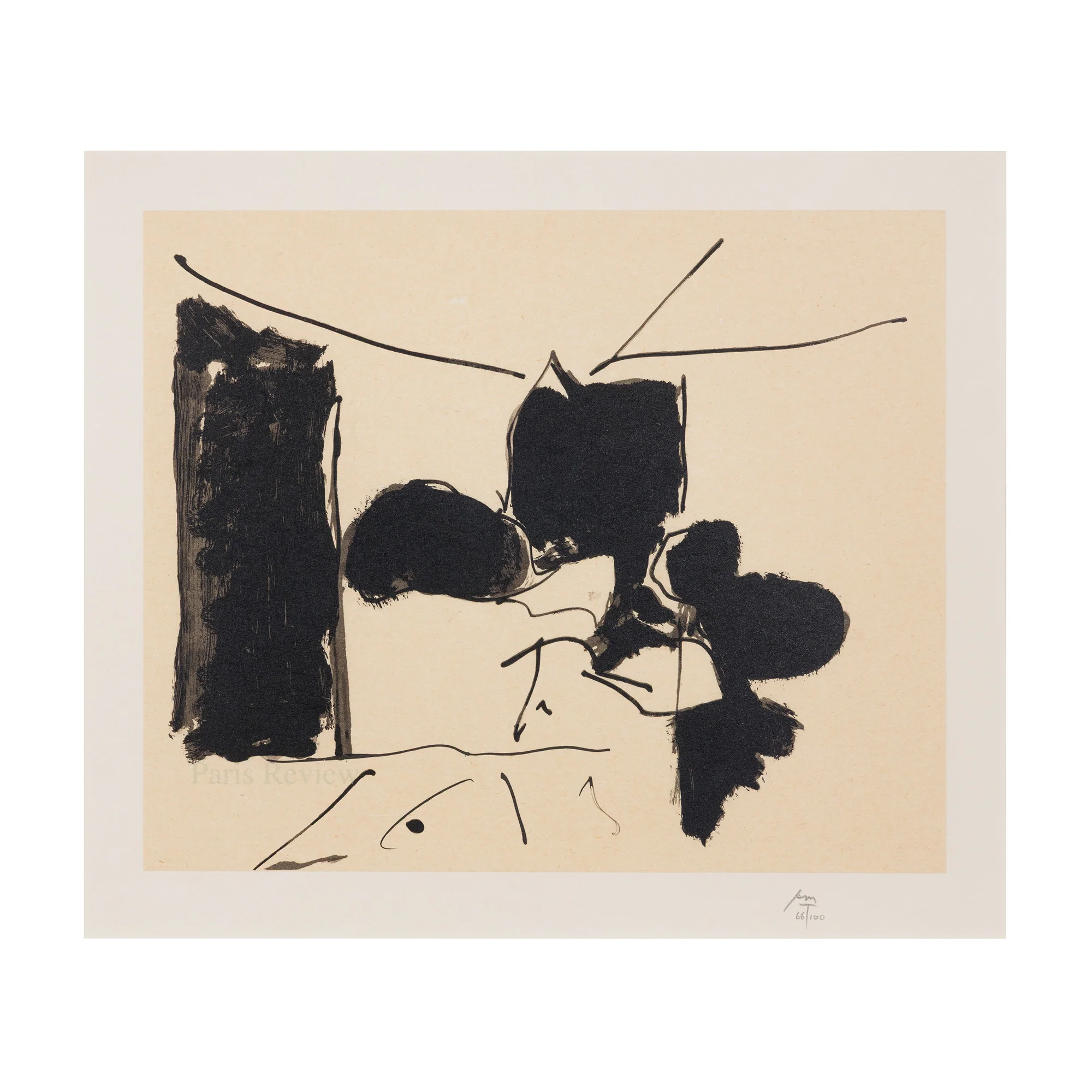 ROBERT MOTHERWELL, "THE PARIS REVIEW" LITHOGRAPH, 1991 - Image 3