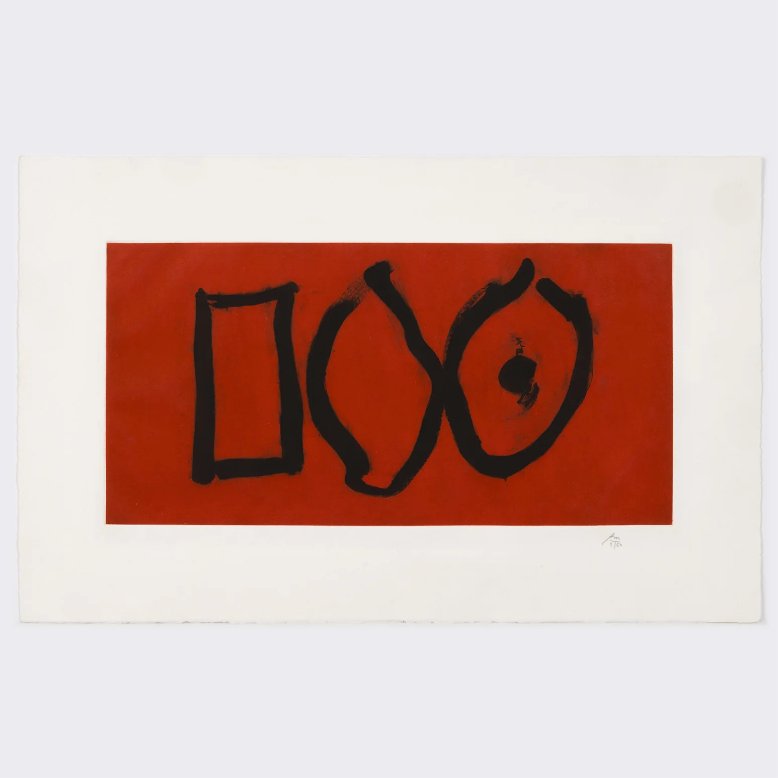 ROBERT MOTHERWELL "THREE FORMS" ETCHING & AQUATINT, 1988 - Image 2