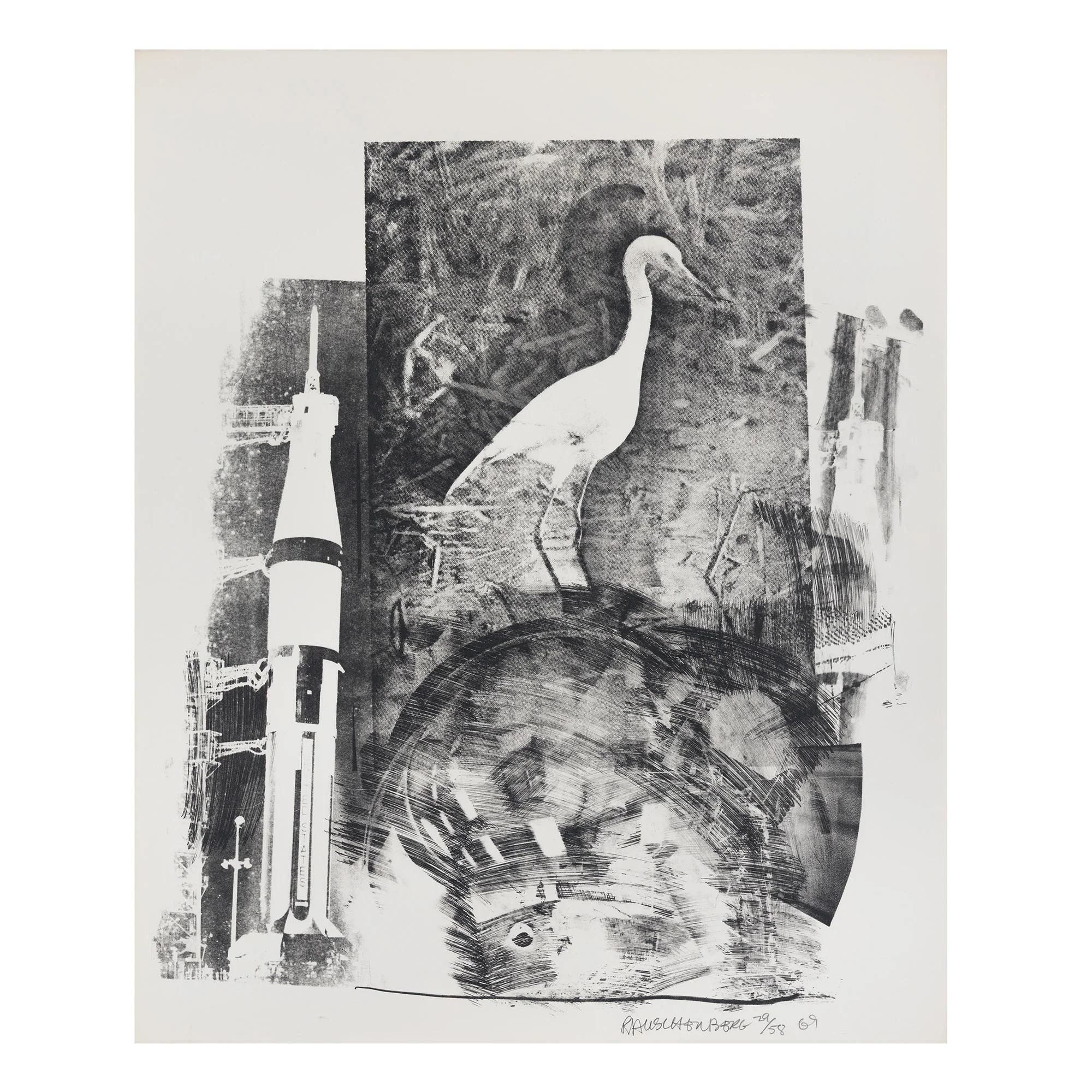 ROBERT RAUSCHENBERG "HORN (STONED MOON)" LITHO, 1969 - Image 3