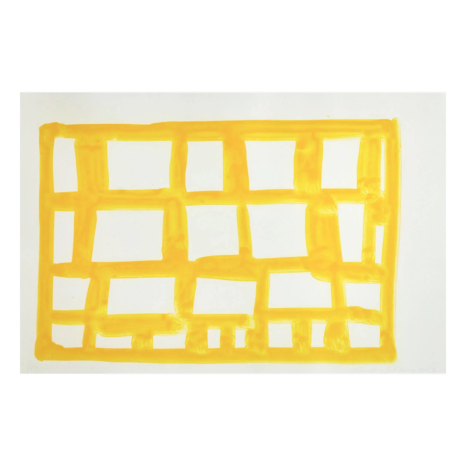 STANLEY WHITNEY "CANARY GRID" ETCHING, 2017 - Image 3