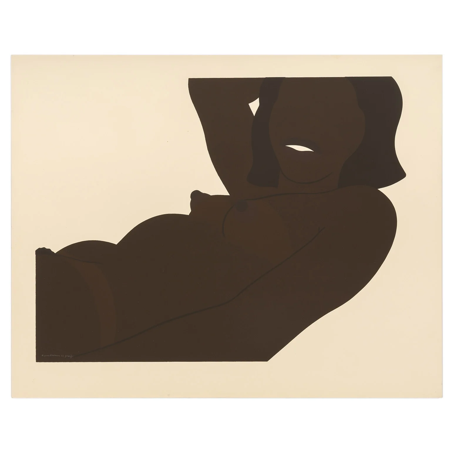 TOM WESSELMANN "GREAT AMERICAN BROWN NUDE" SCREENPRINT, 1971 - Image 3