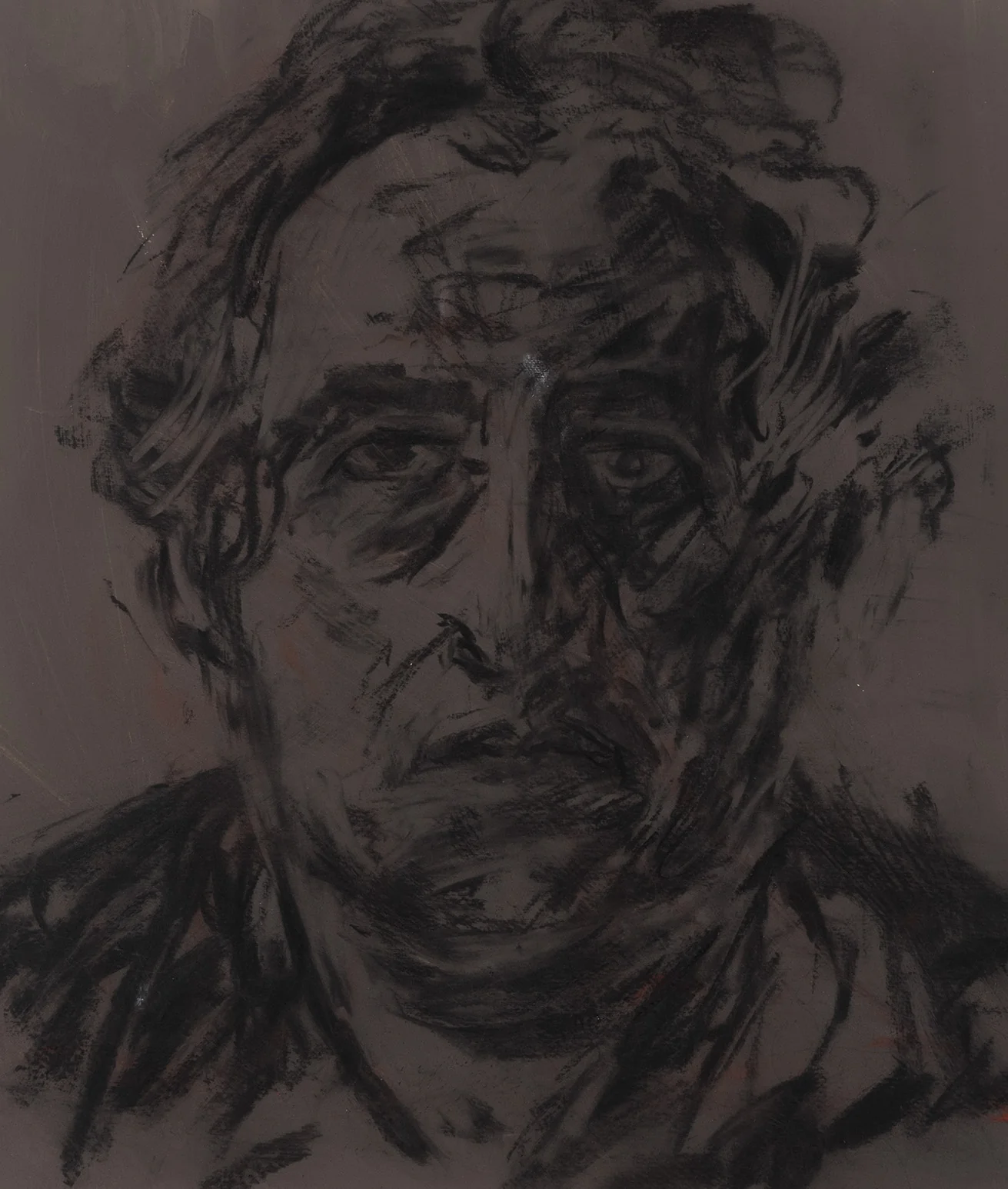 WILLIAM KENTRIDGE “SELF PORTRAIT” MIXED MEDIA ON PAPER, 1992