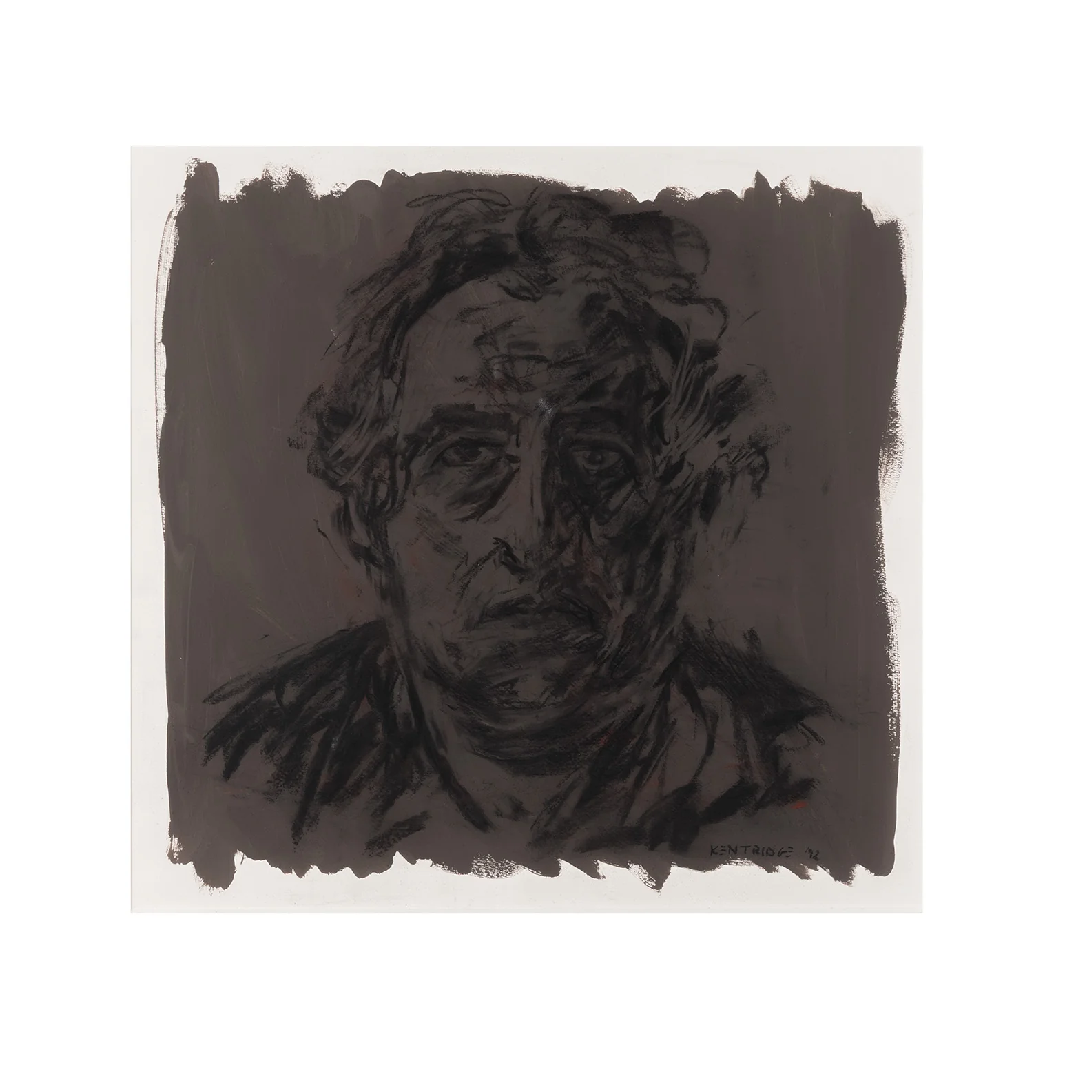 WILLIAM KENTRIDGE “SELF PORTRAIT” MIXED MEDIA ON PAPER, 1992 - Image 3