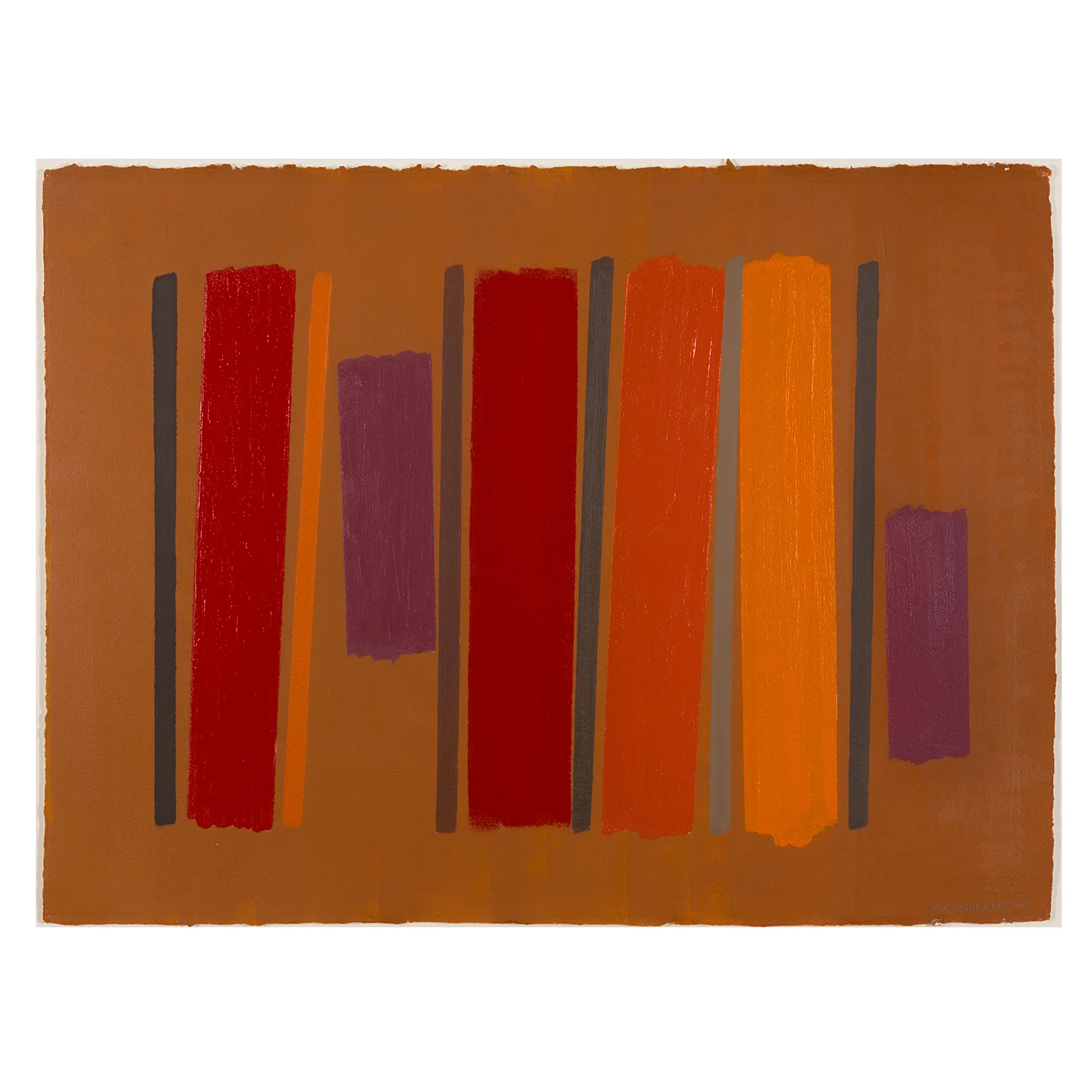 WILLIAM PEREHUDOFF "AUTUMN" ACRYLIC ON PAPER, 1979 - Image 3
