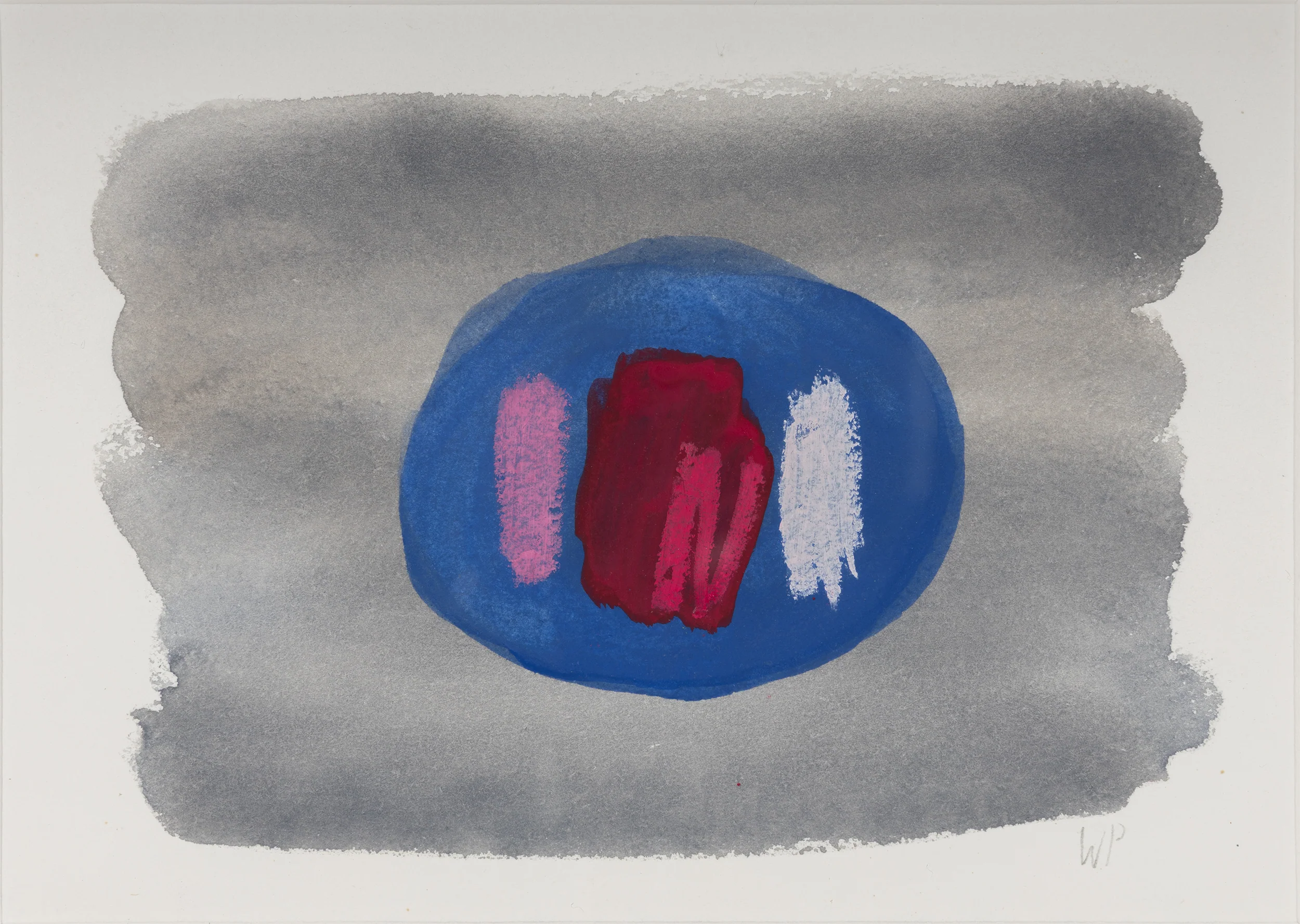 WILLIAM PEREHUDOFF "BLUE DOT" WATERCOLOR, 1980 - Image 14