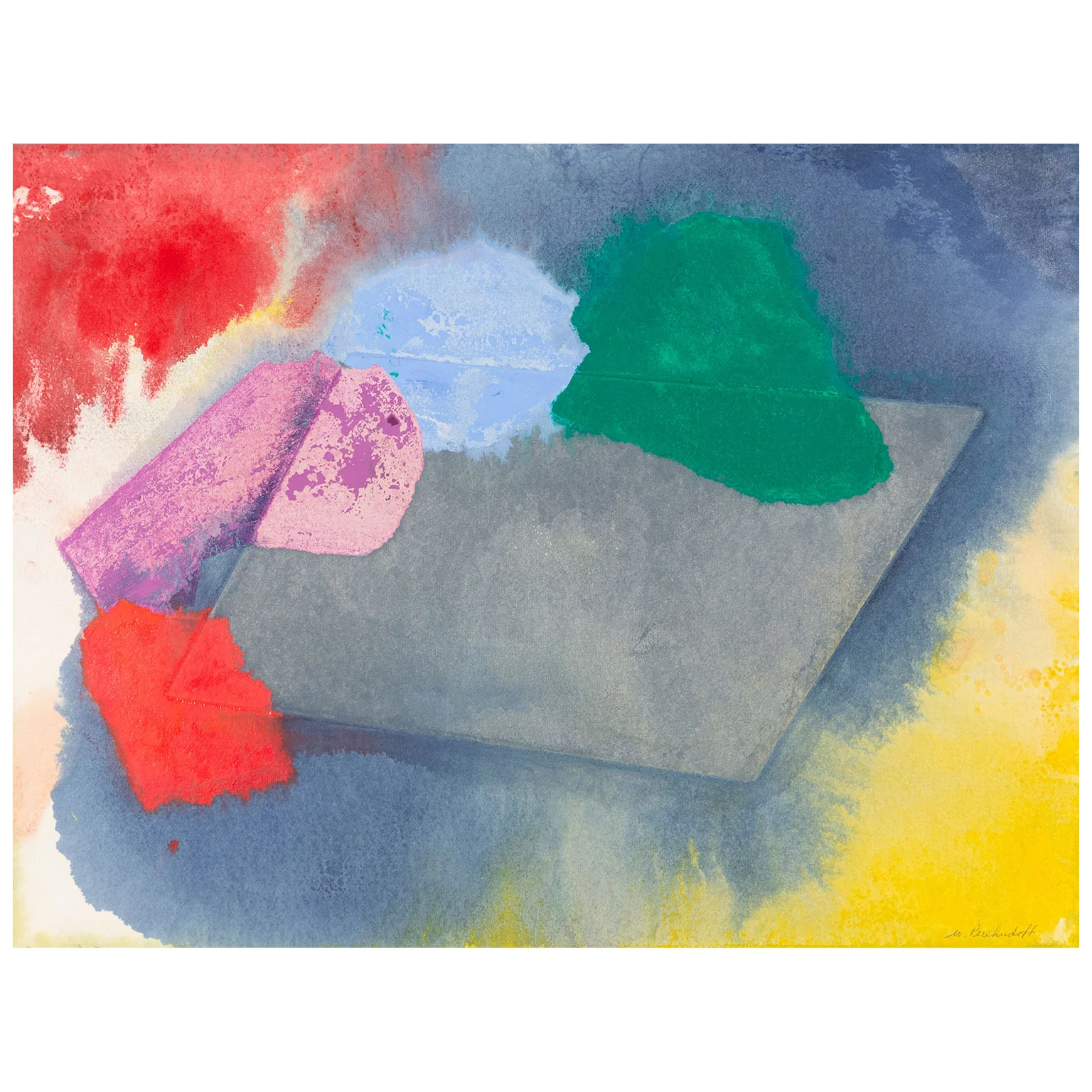 WILLIAM PEREHUDOFF "REUNION" MONOTYPE, 1985 - Image 3