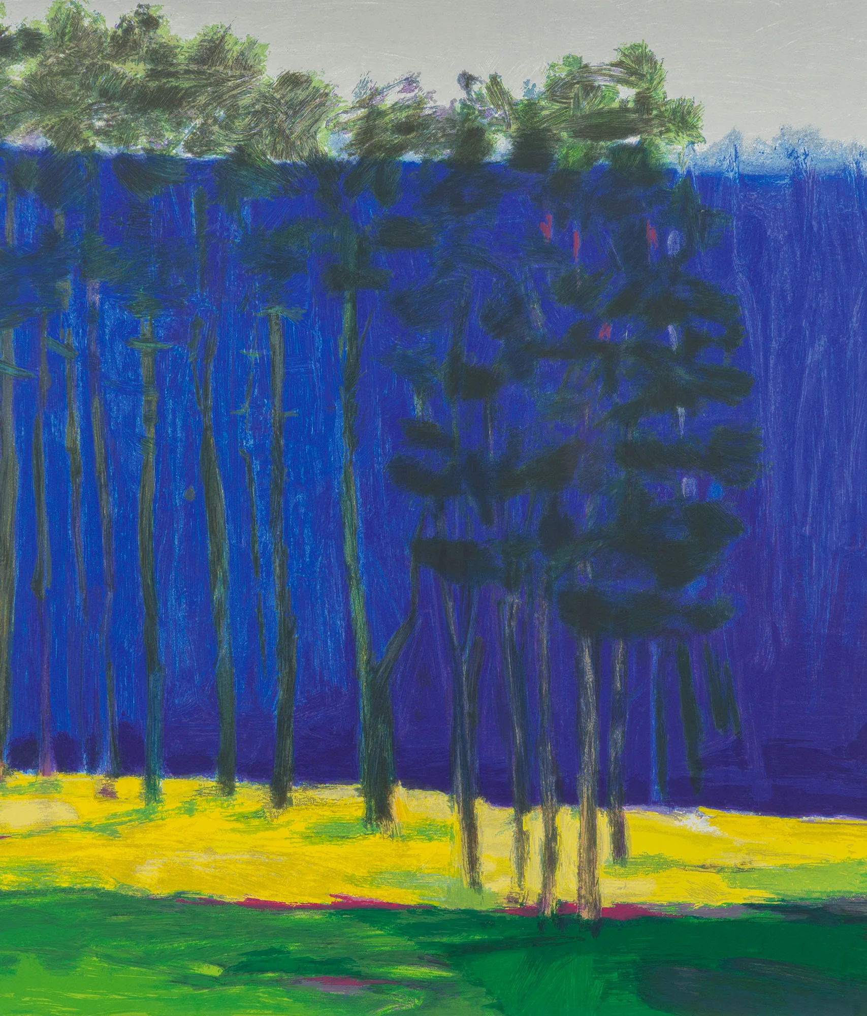 WOLF KAHN "DARK PINES" SCREENPRINT, 2001